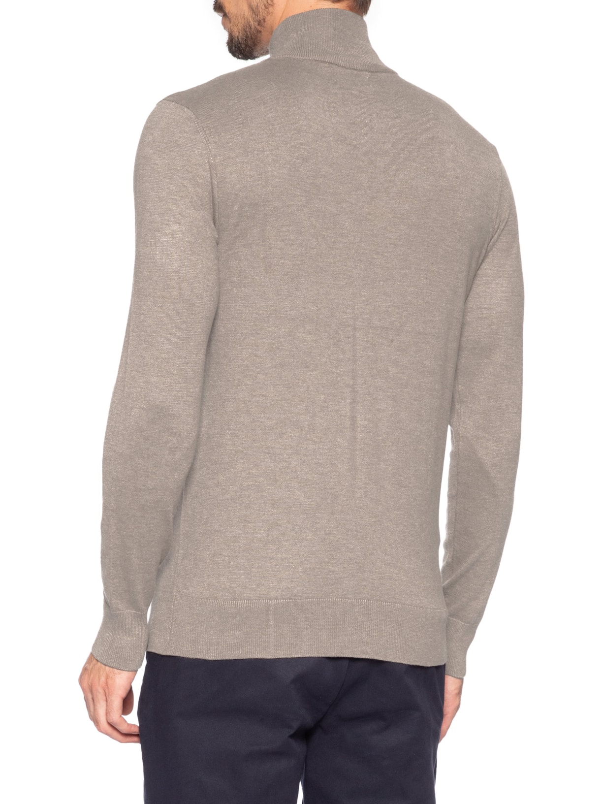 Tricot Masculino Meio Zíper Mescla Touch Cinza Reserva
