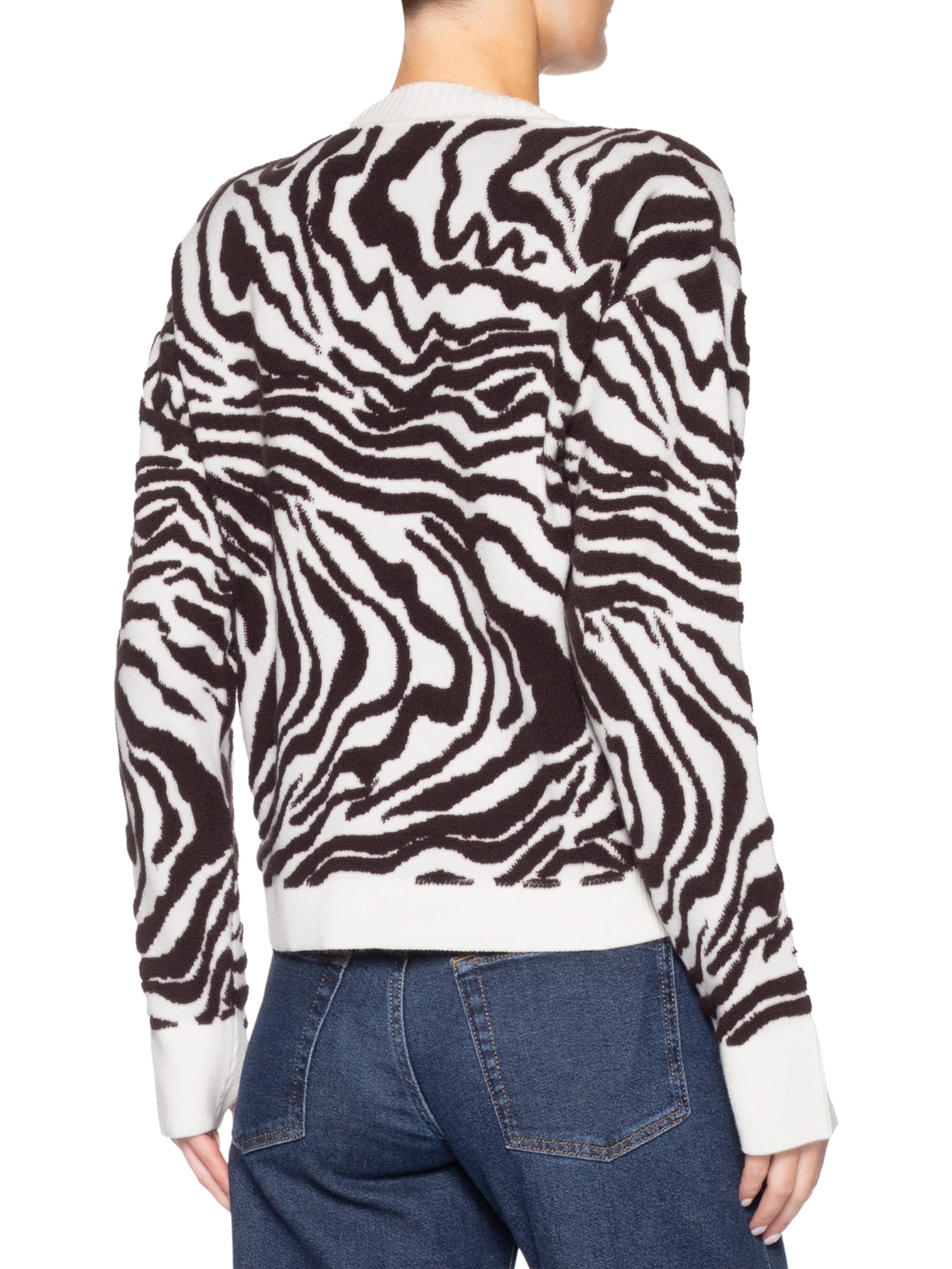 Tricot Pull Jacquard Waves Brown – Off White Niini