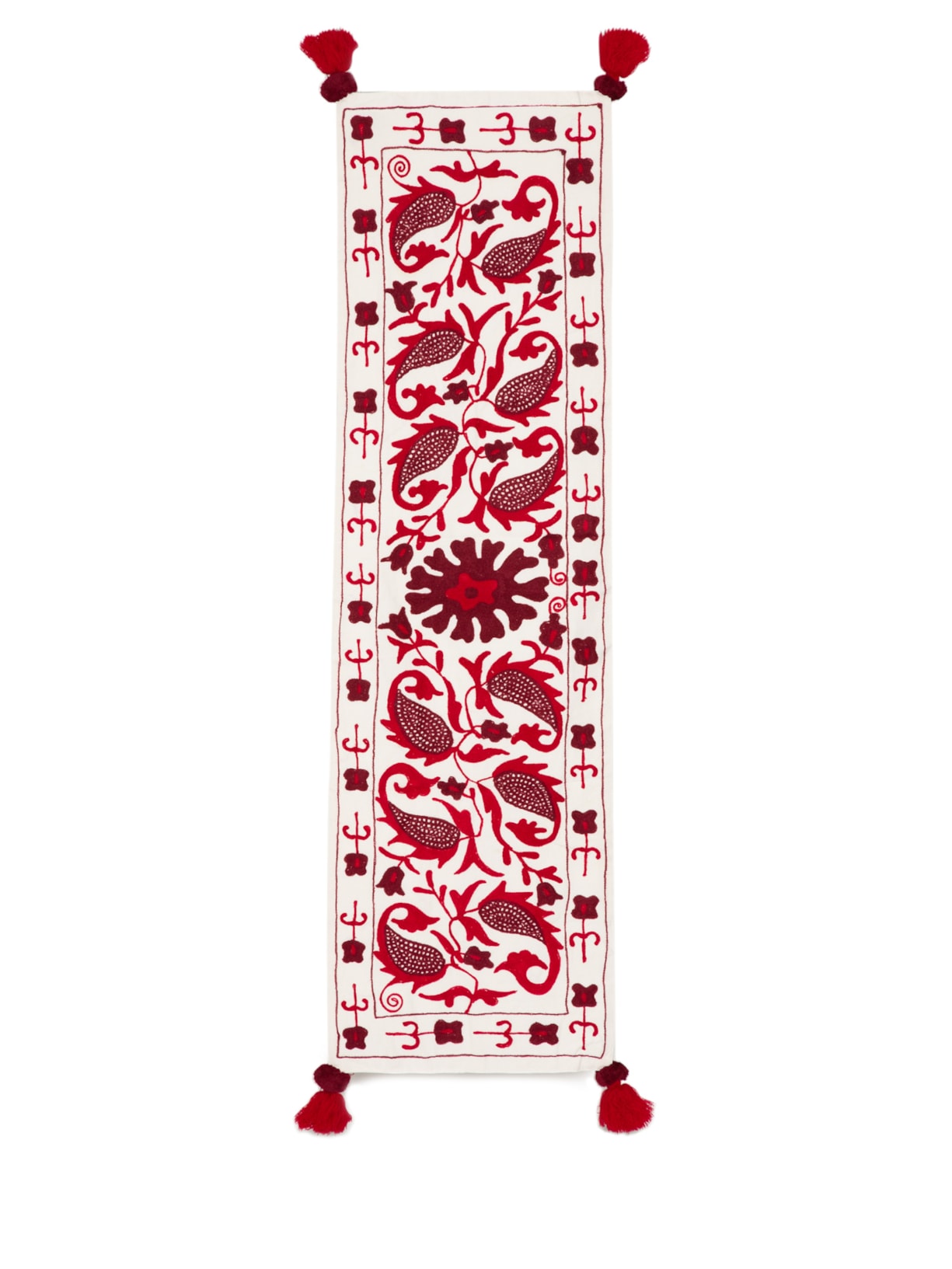 Trilho De Mesa Floral Red Off White Le Lis Casa