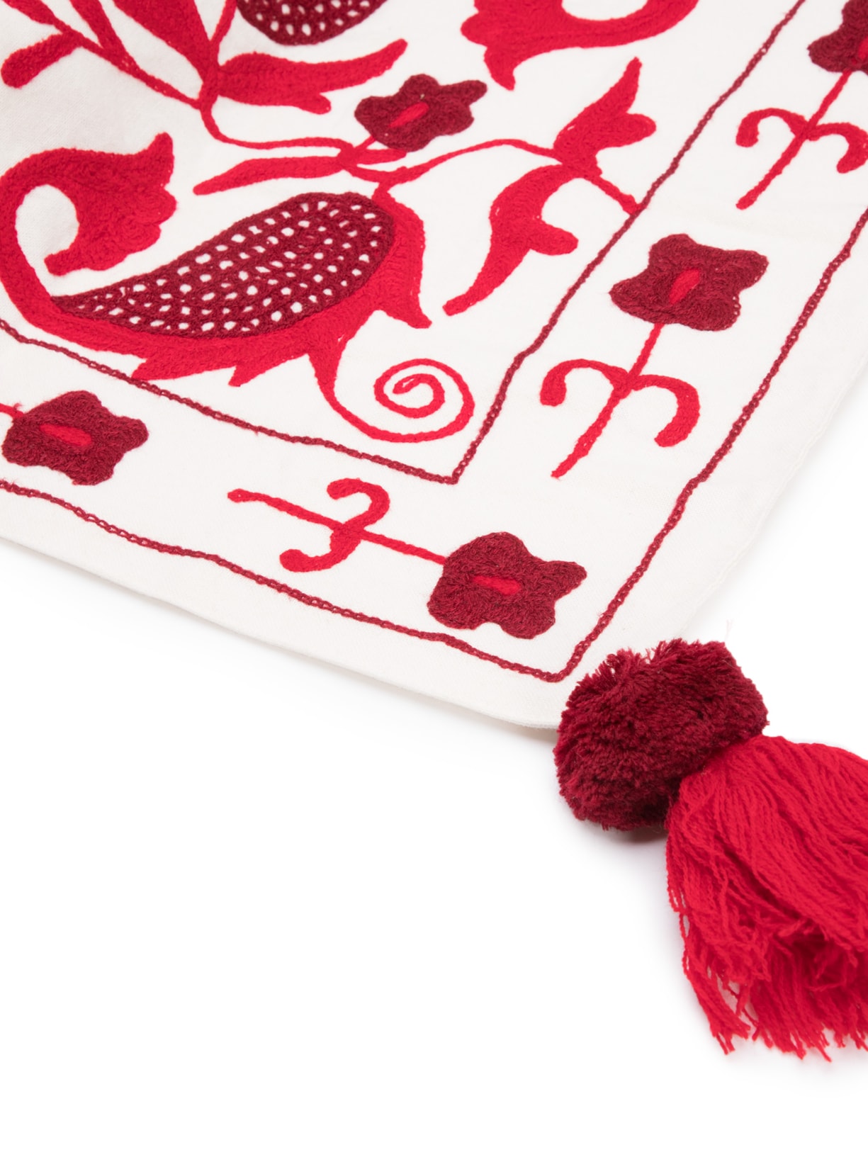 Trilho De Mesa Floral Red Off White Le Lis Casa