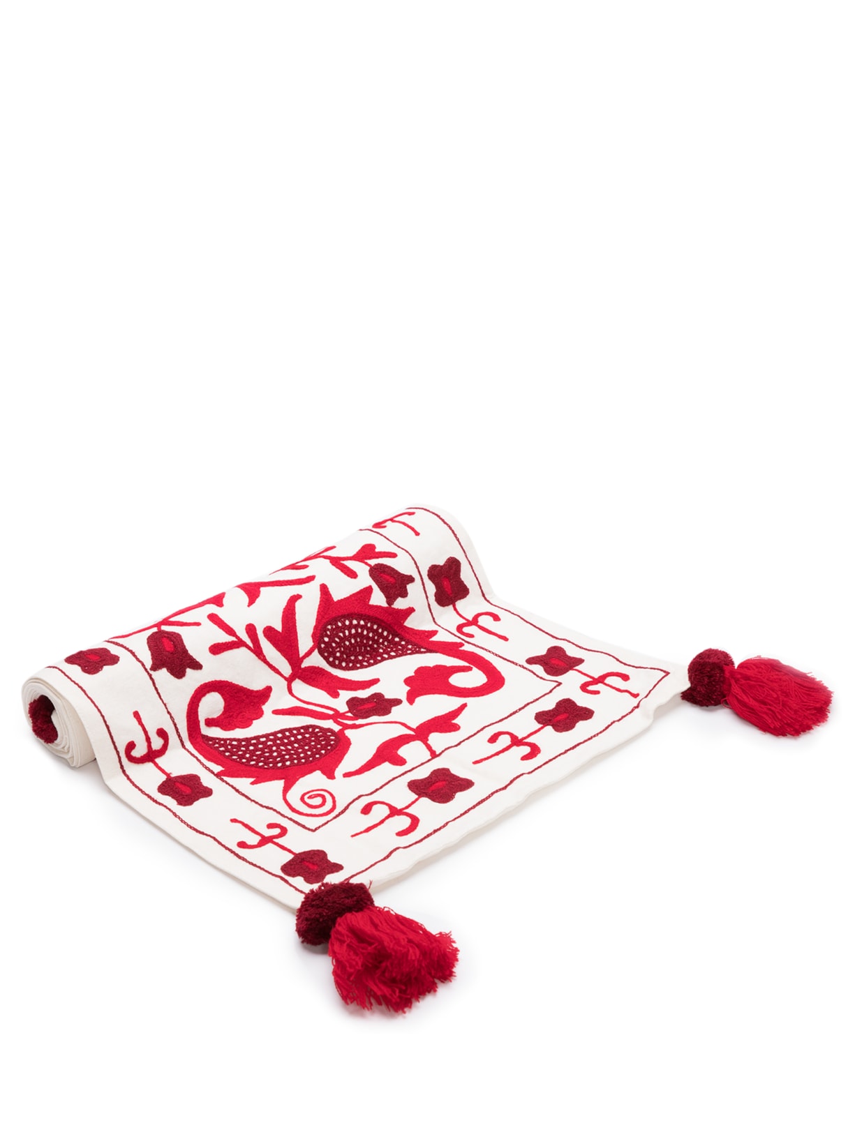 Trilho De Mesa Floral Red - Off White