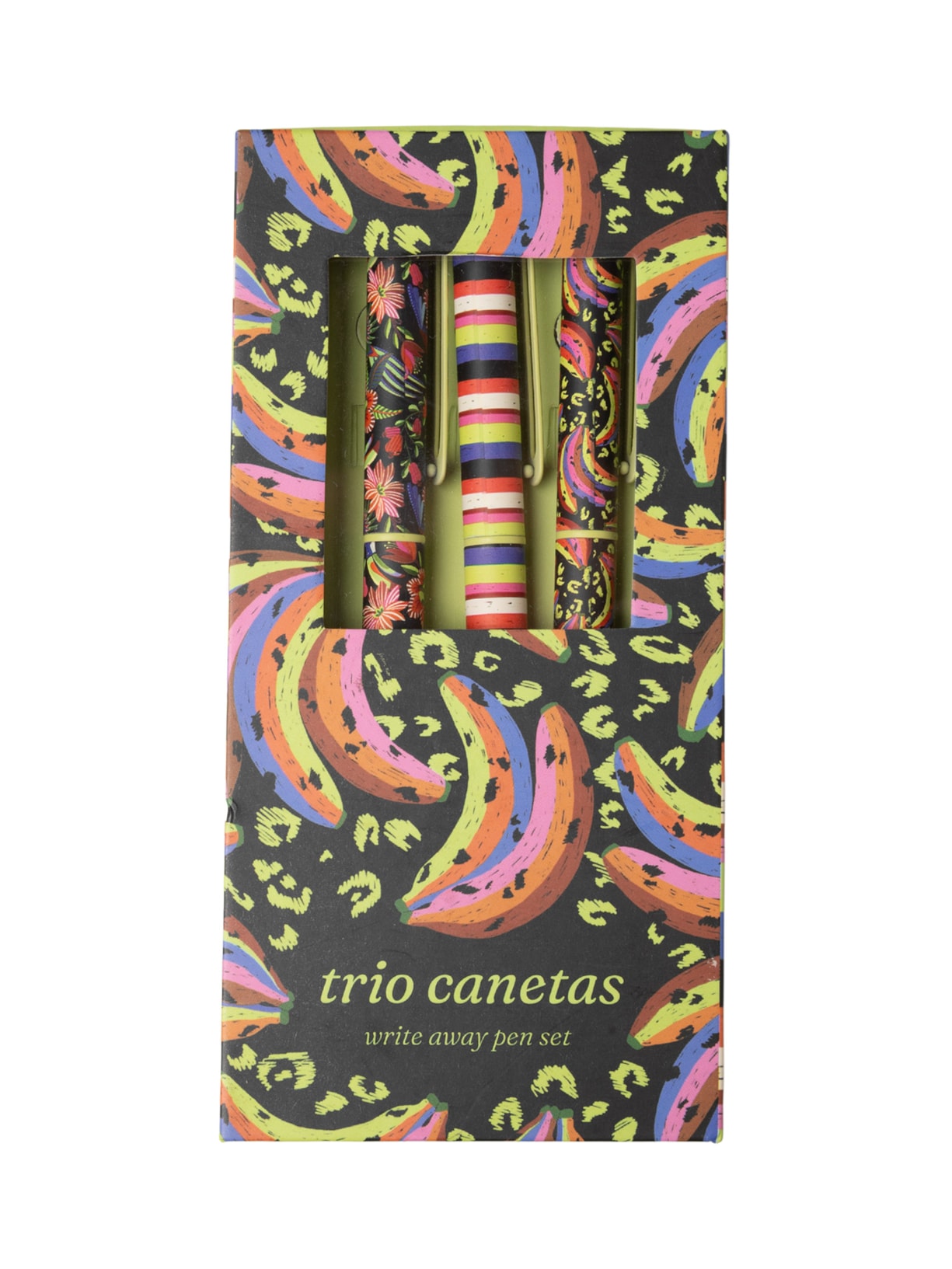 Trio Canetas Bananada Preto Farm Etc