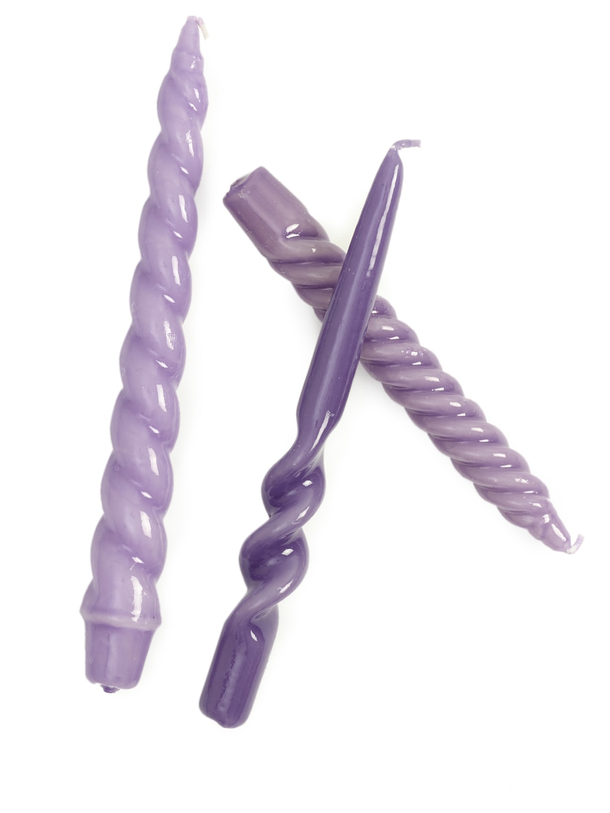 Trio de Velas Castiçal Lilás Cian Candle