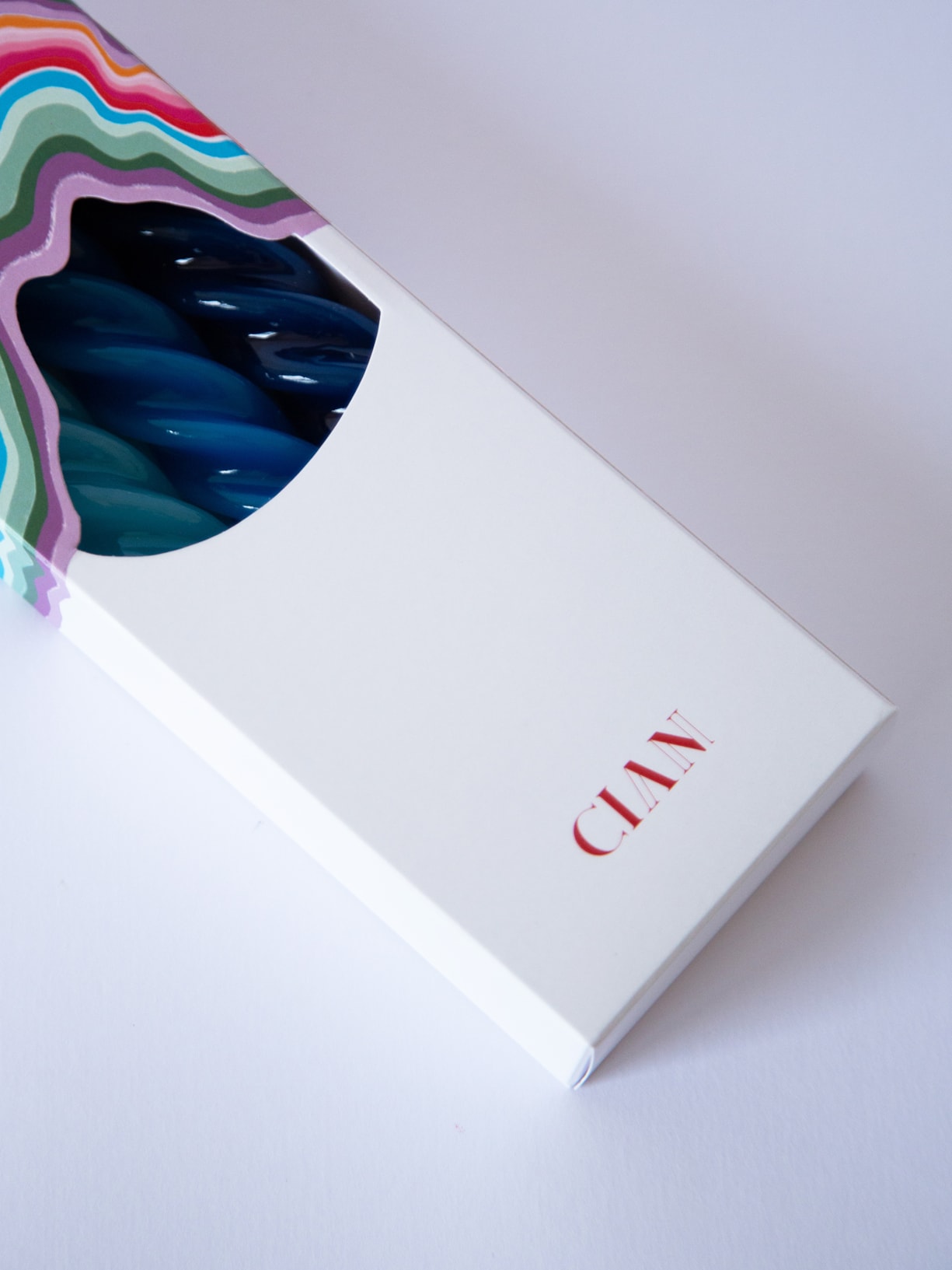 Trio de Velas Castiçal Rainbow Azul Cian Candle