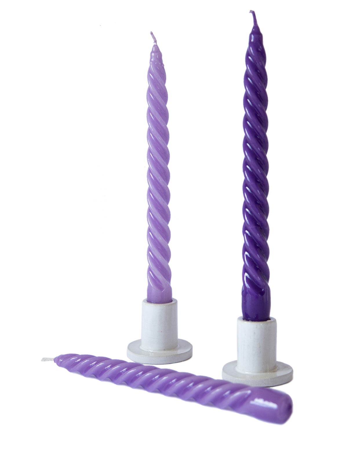 Trio de Velas Castiçal Rainbow - Roxo