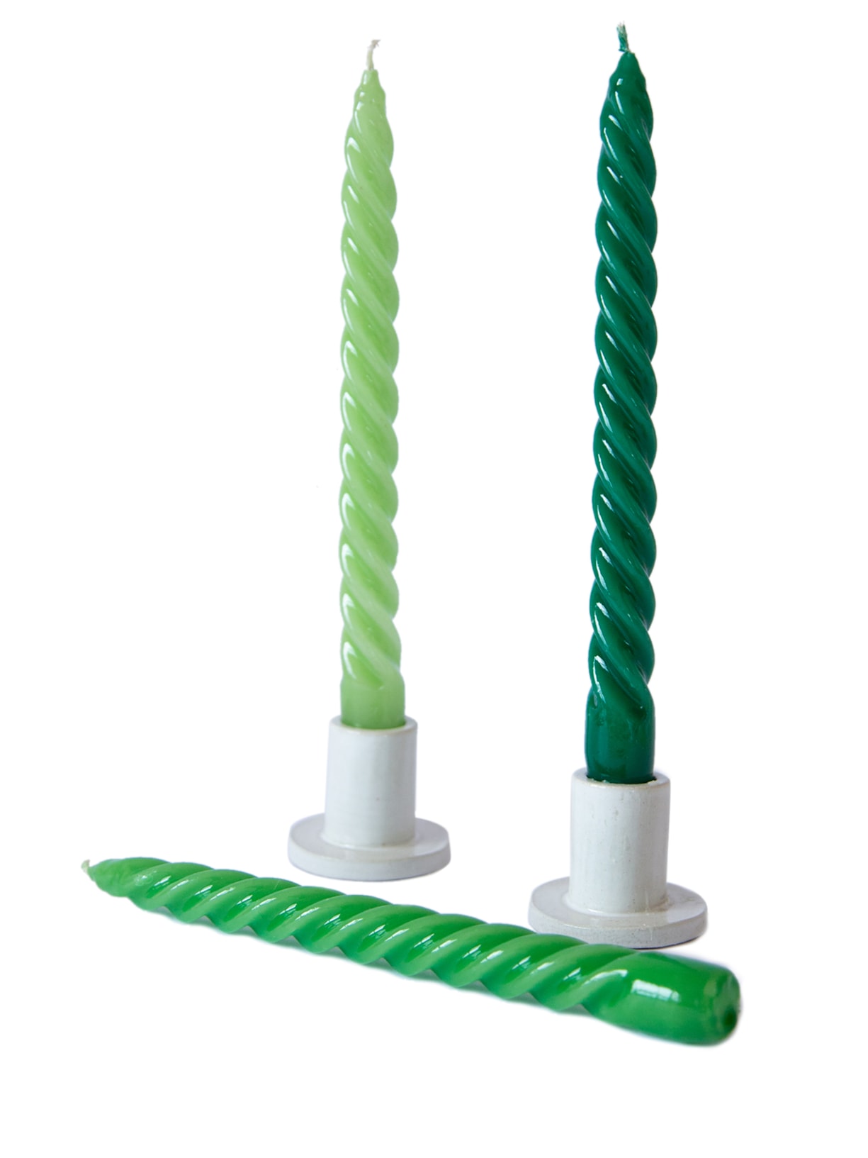 Trio De Velas Castiçal Rainbow - Verde