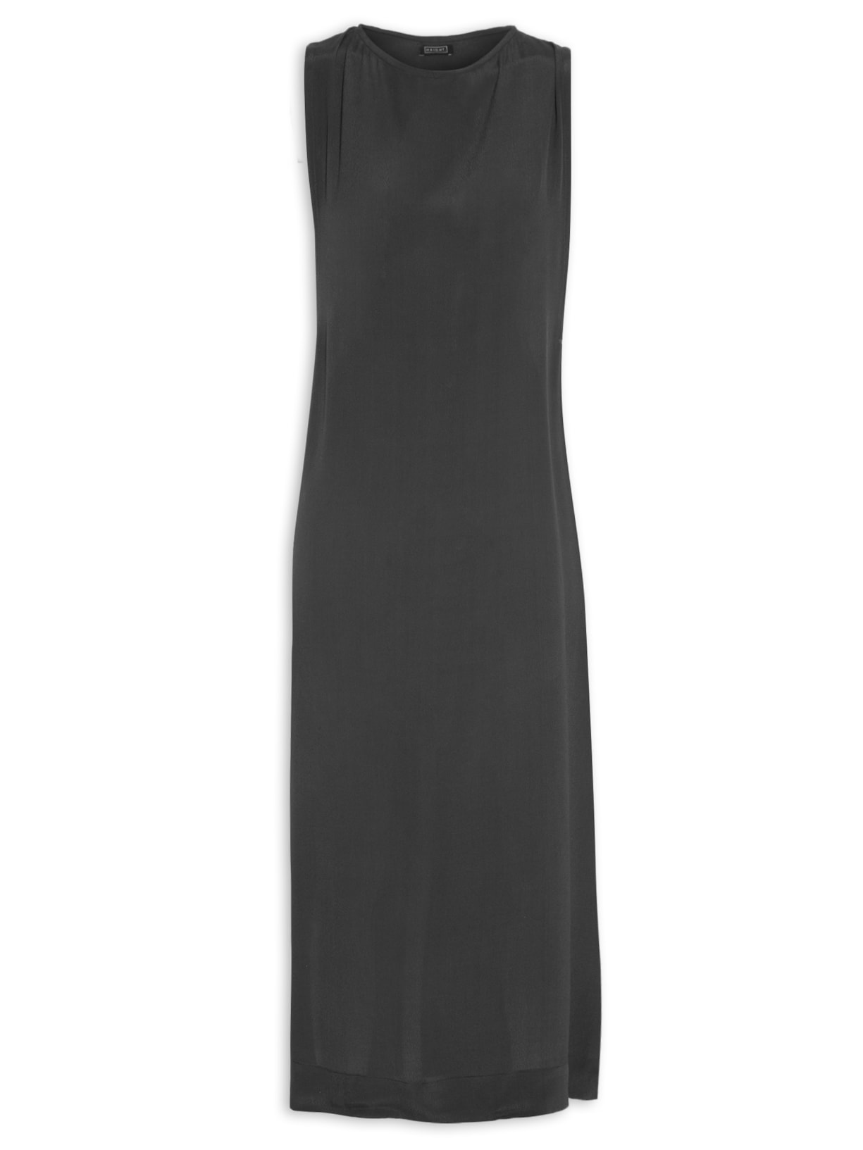 Túnica Cava Estendida Midi - Preto