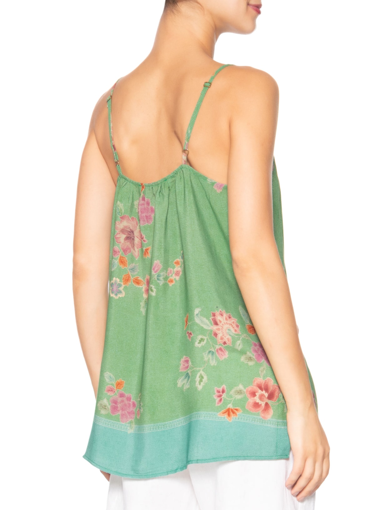 Túnica Feminina Alcinha Estampa Bliss Verde Maria Filó