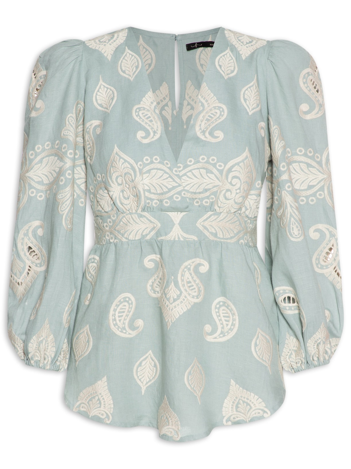 Túnica Feminina Bordado Cristal - Azul