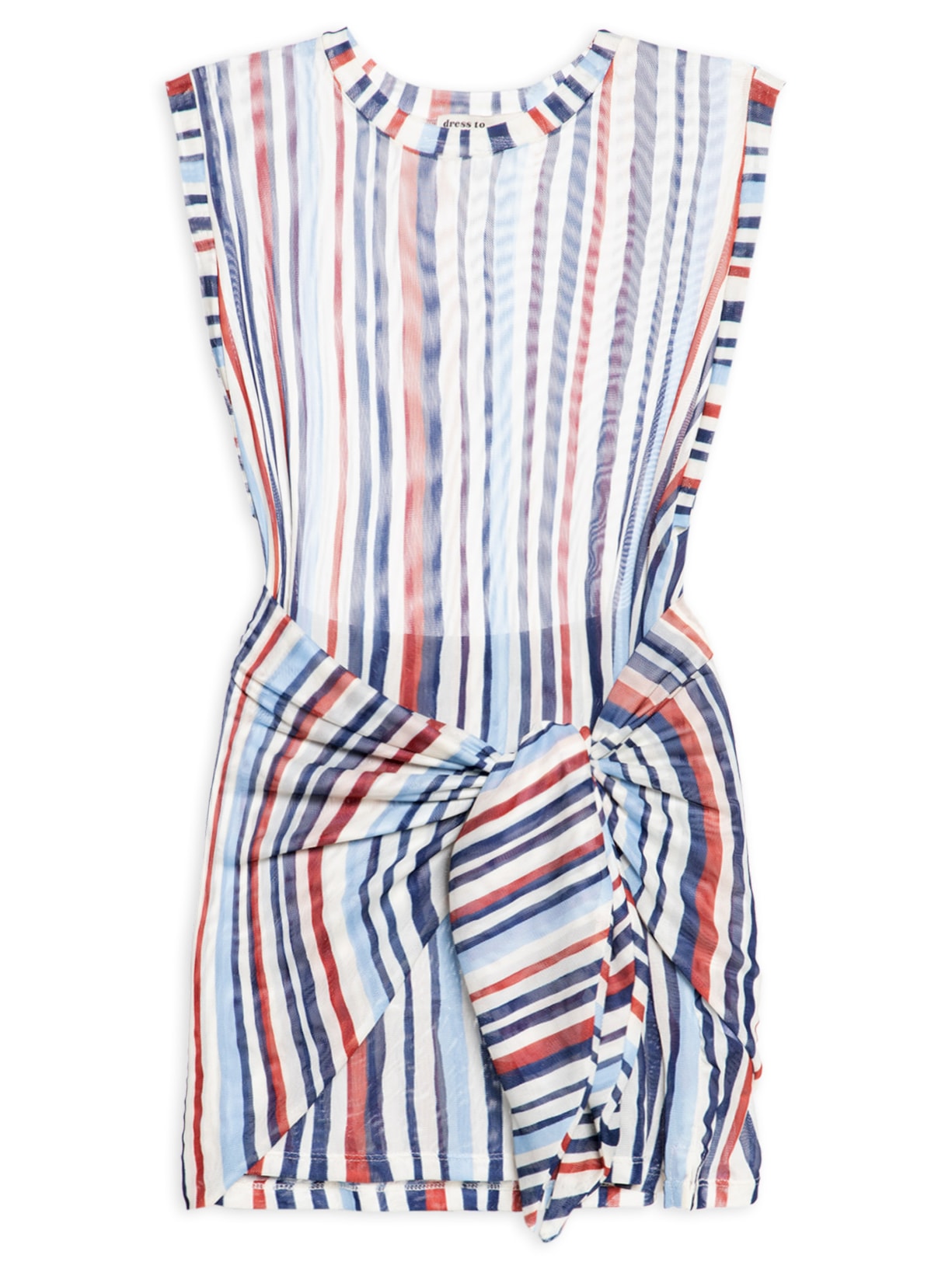 Túnica Feminina com Lenço Estampa Listra Verano – Azul