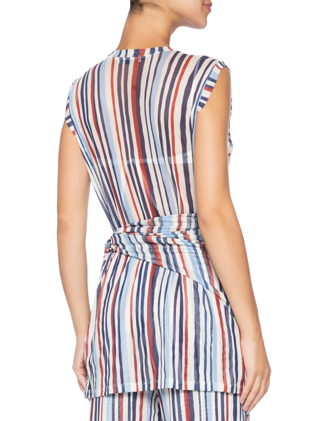 Túnica Feminina com Lenço Estampa Listra Verano – Azul Dress To