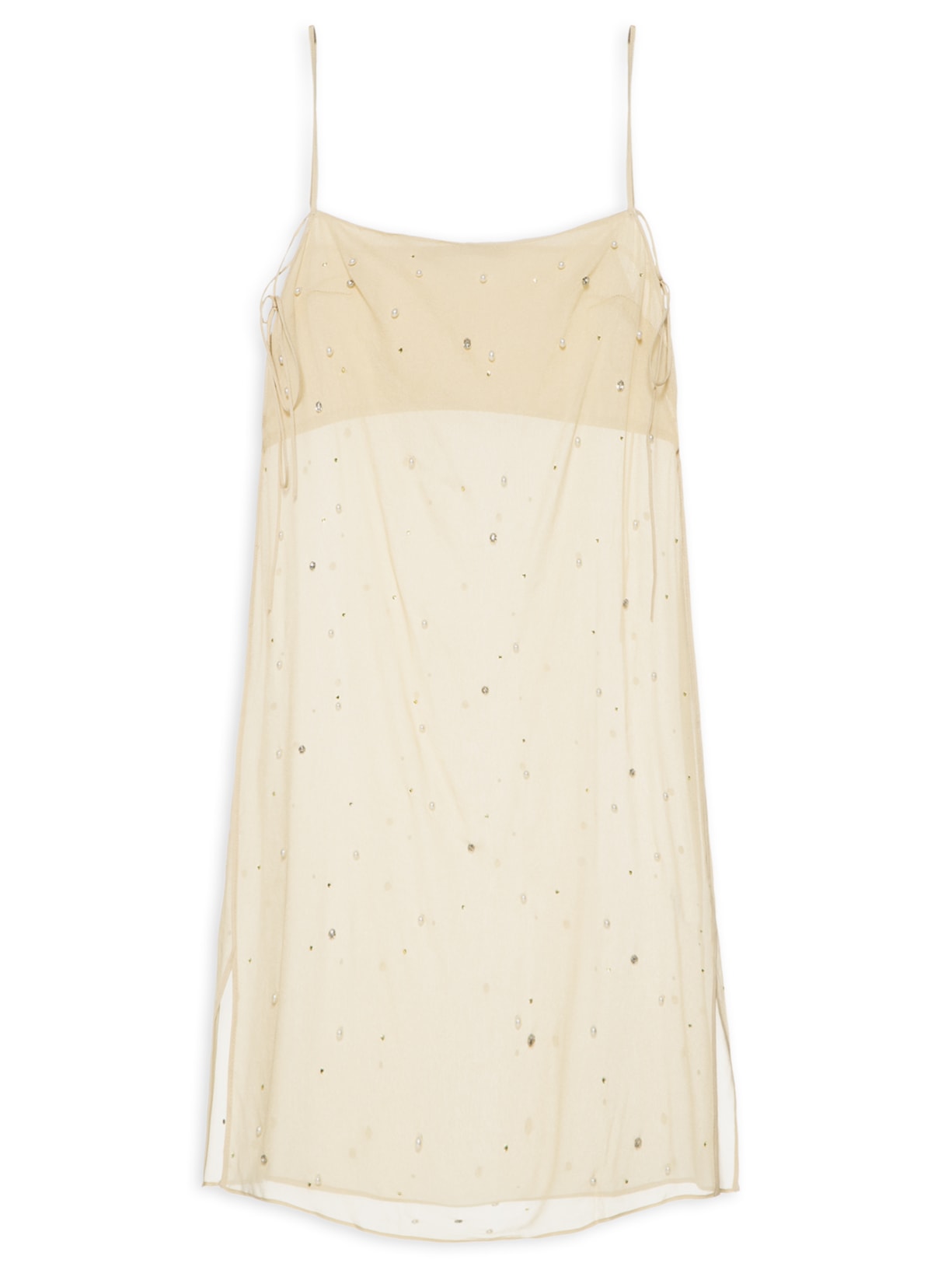 Túnica Feminina Com Pérolas E Brilhos Bege Animale