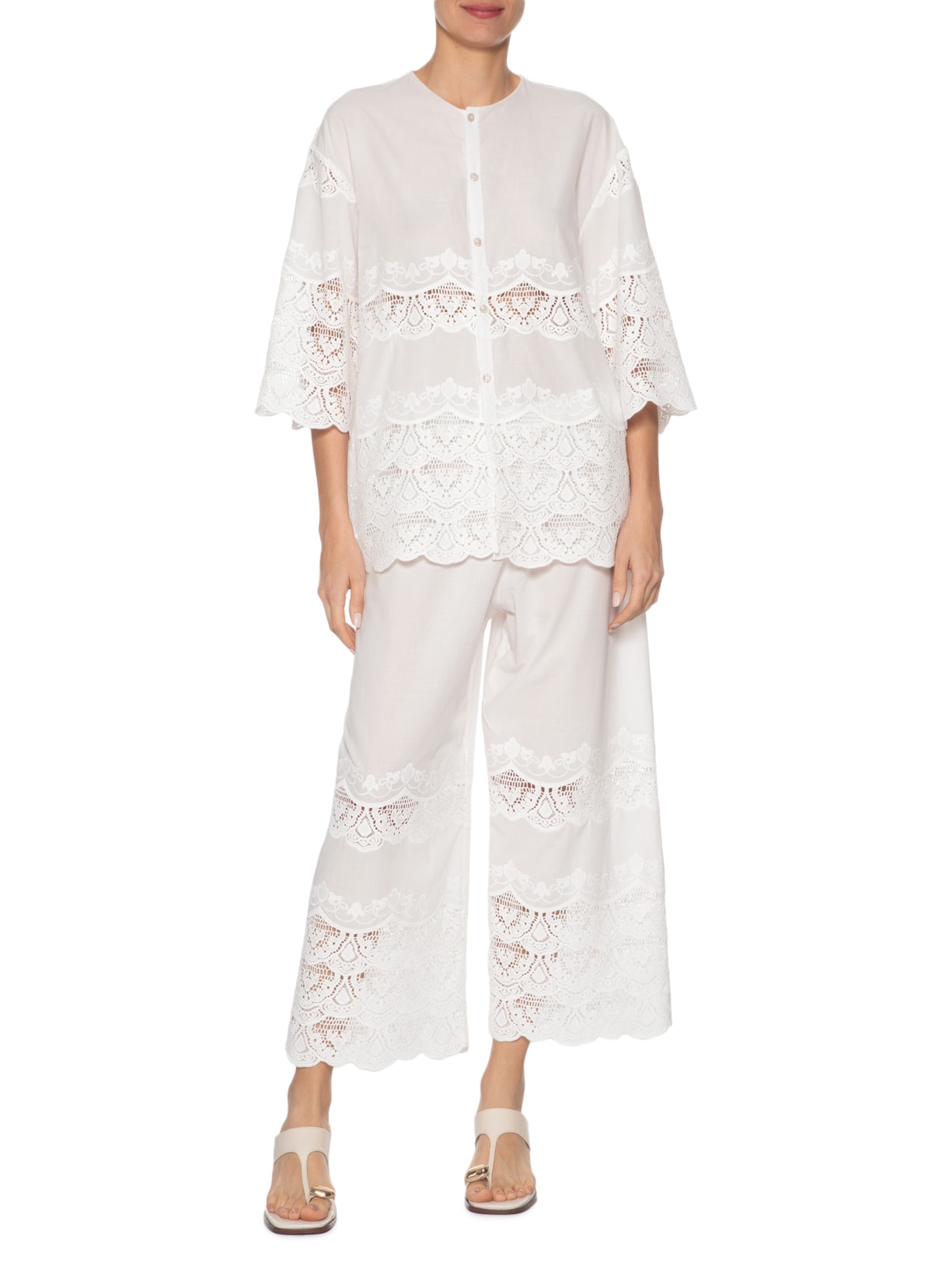 Túnica Feminina Cotton Mesquita Branco Paula Raia