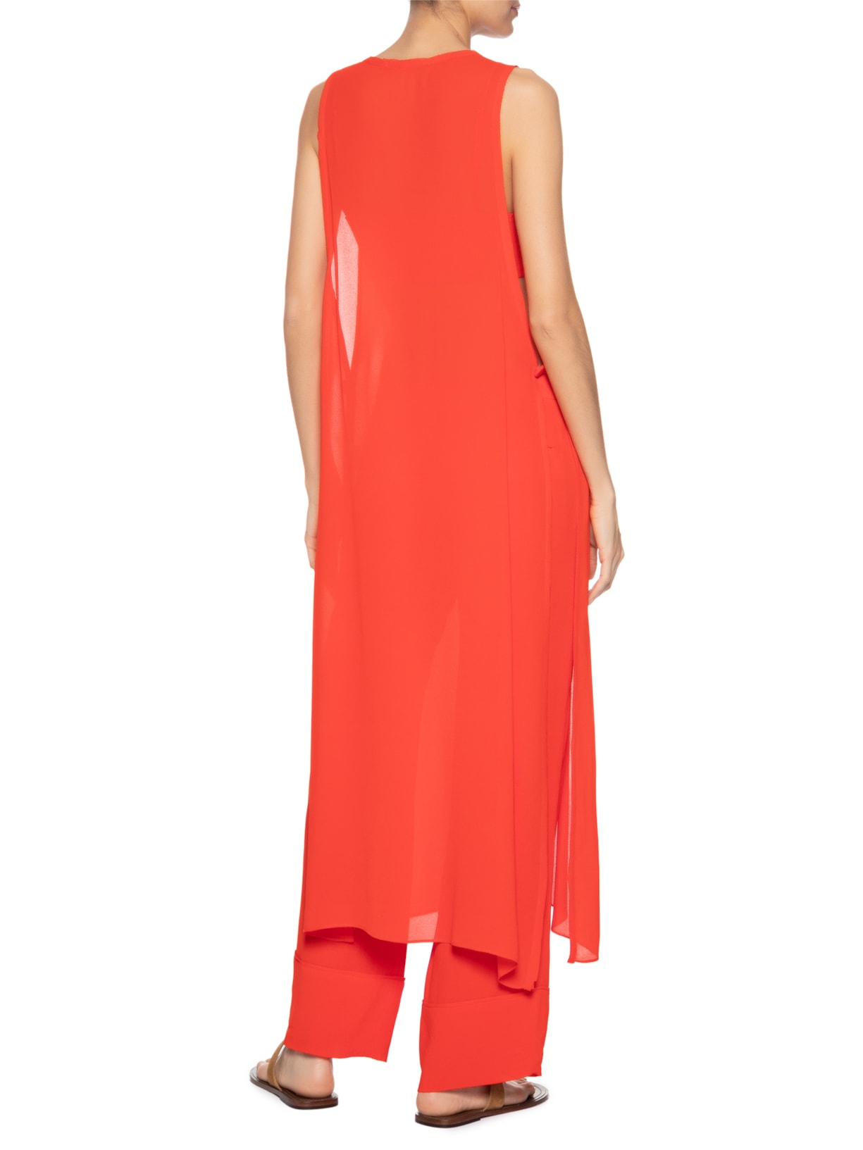 Túnica Feminina Crepe Georgette Vermelho Maria Filó