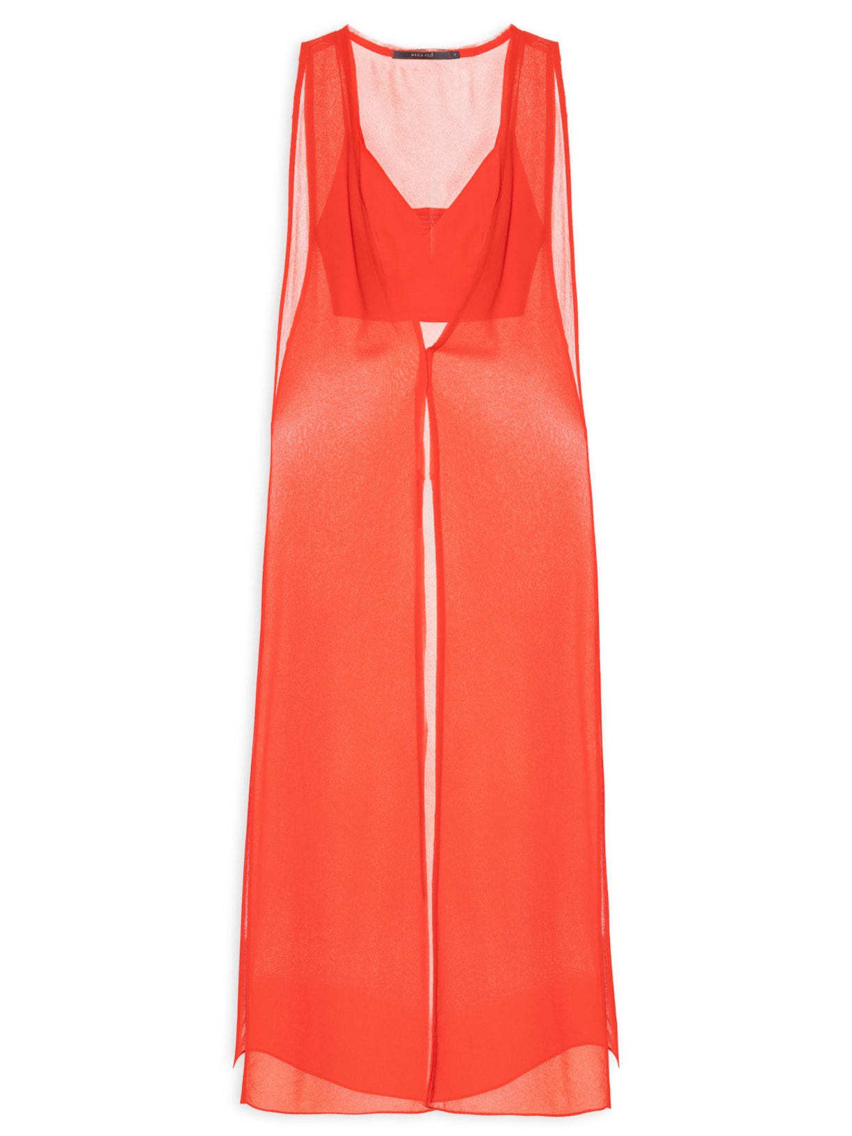 Túnica Feminina Crepe Georgette Vermelho Maria Filó