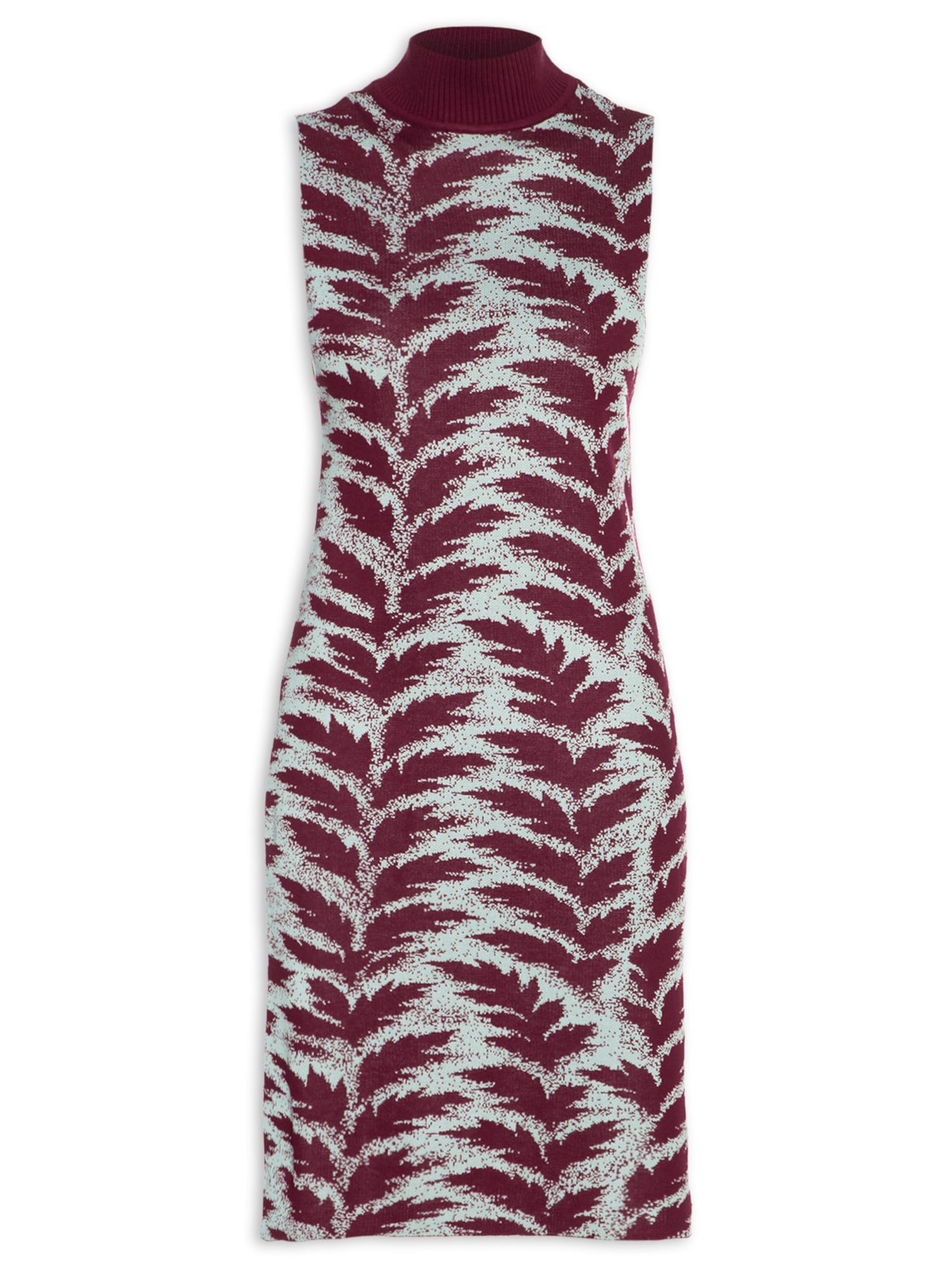 Túnica Feminina de Tricot Midi Vermelho Animale