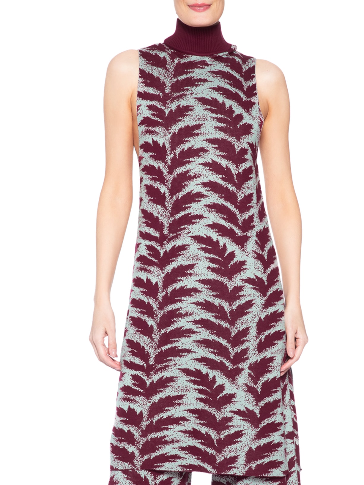 Túnica Feminina de Tricot Midi Vermelho Animale