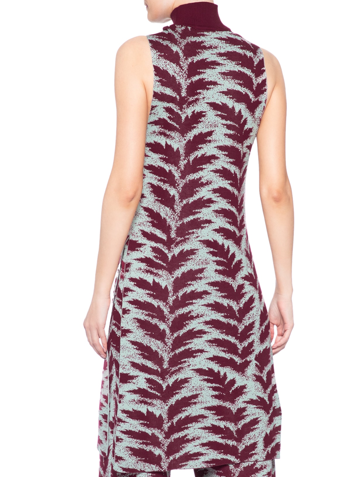 Túnica Feminina de Tricot Midi Vermelho Animale
