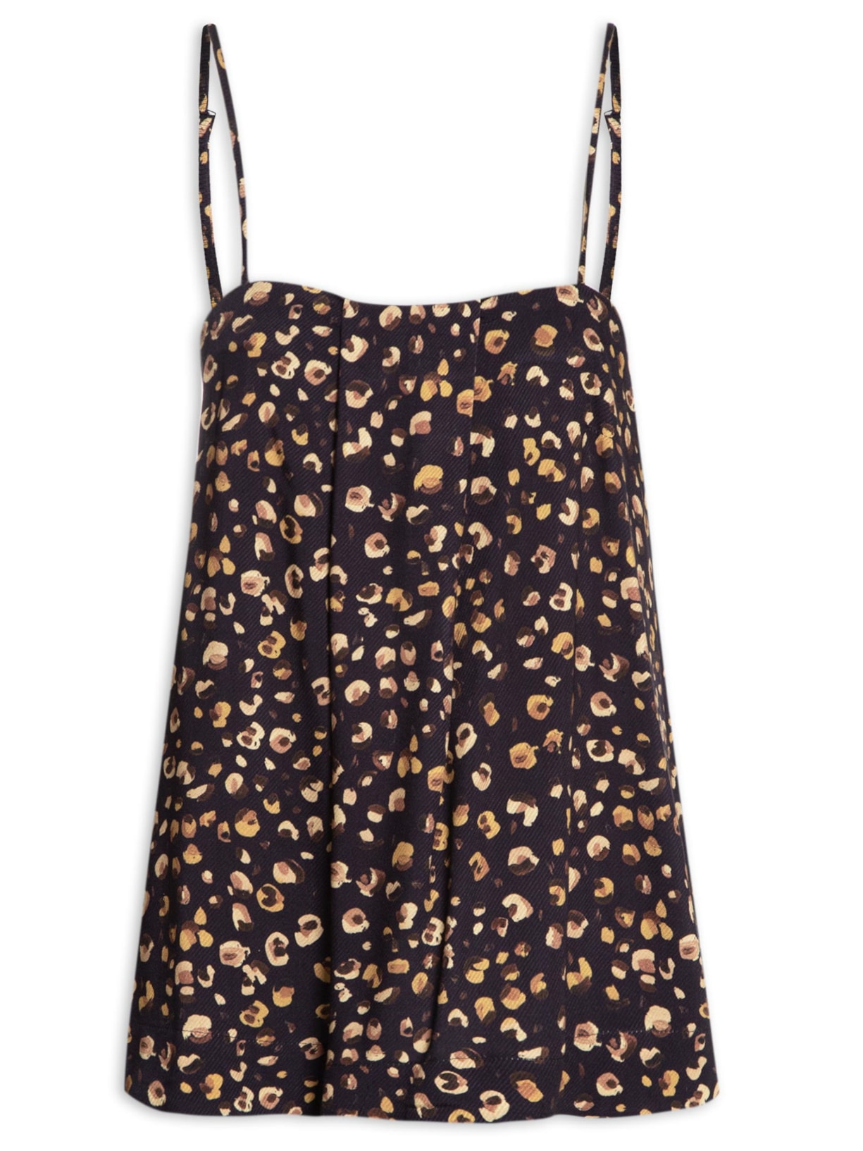 Túnica Feminina Detalhe Prega Onça Guache - Preto