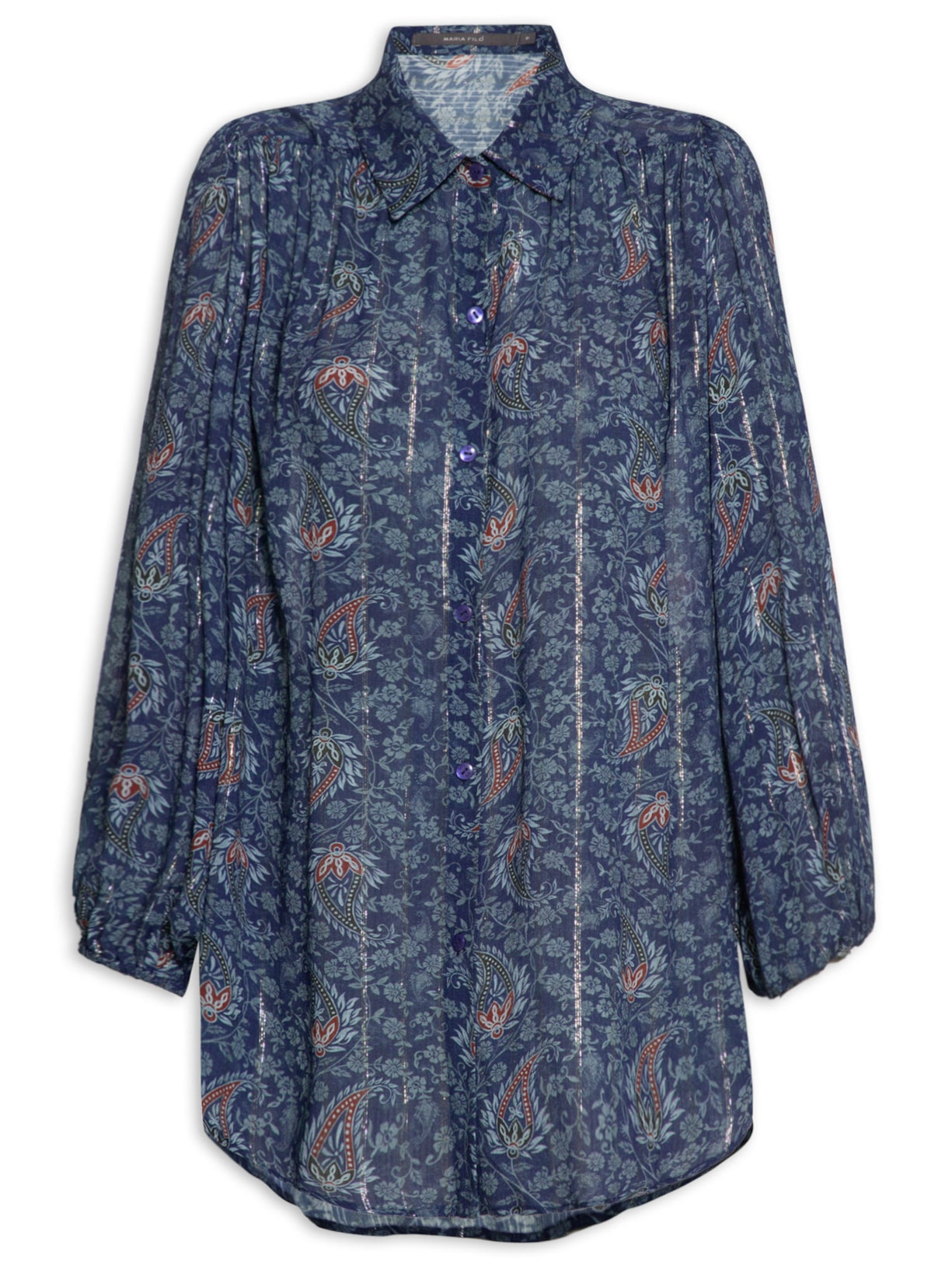 Túnica Feminina Estampa Carimbo - Azul