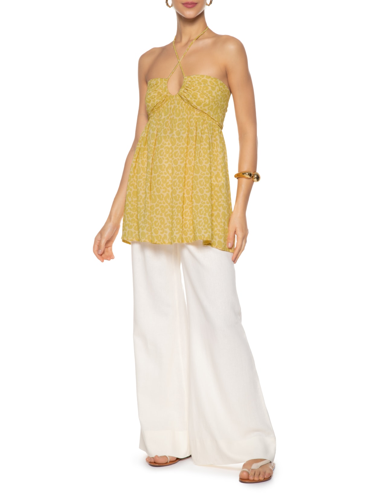 Túnica Feminina Estampa Maragogi Siciliano Amarelo Maria Filó