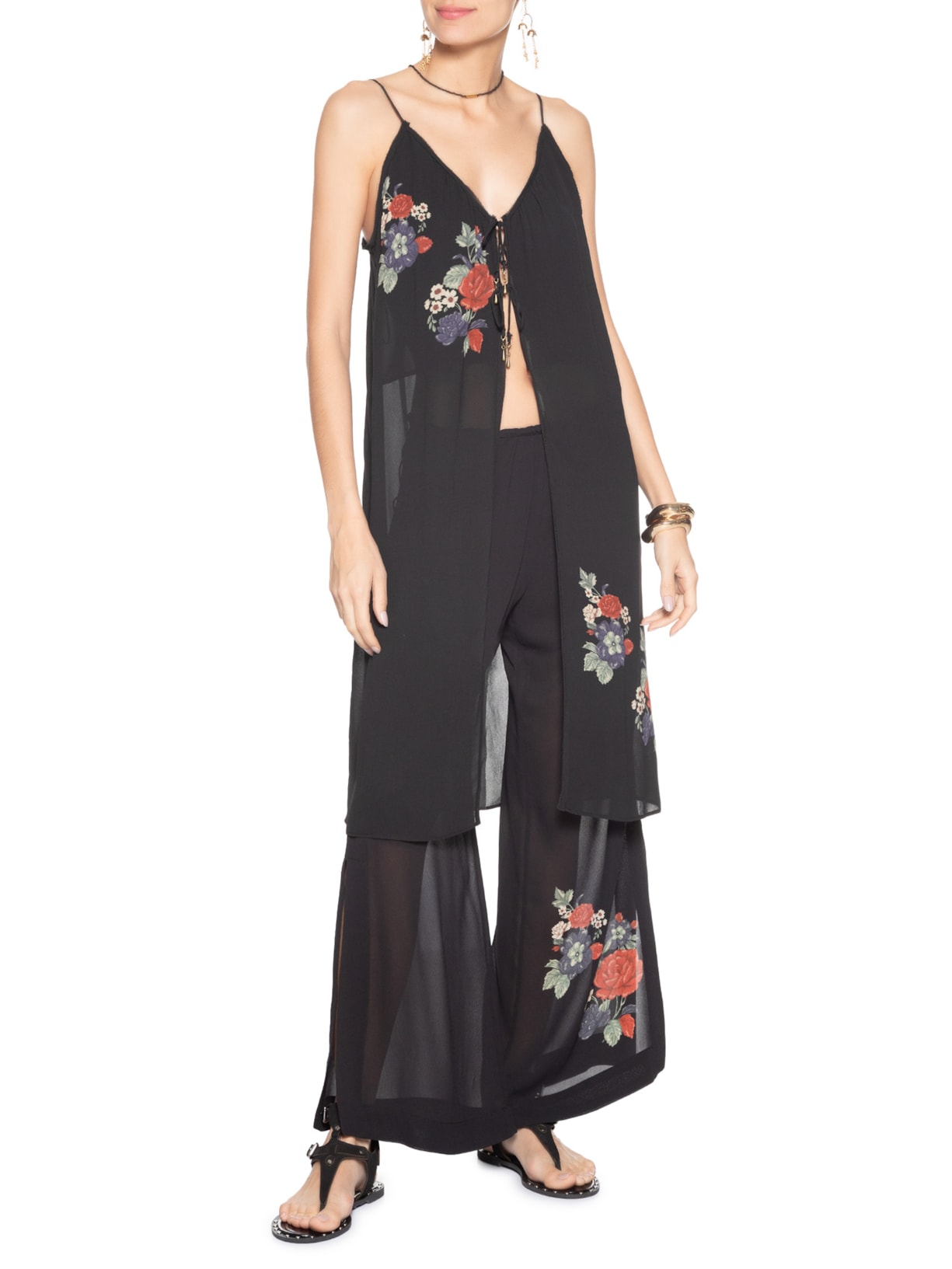 Túnica Feminina Ggt Estampa Ameli Preto Maria Filó