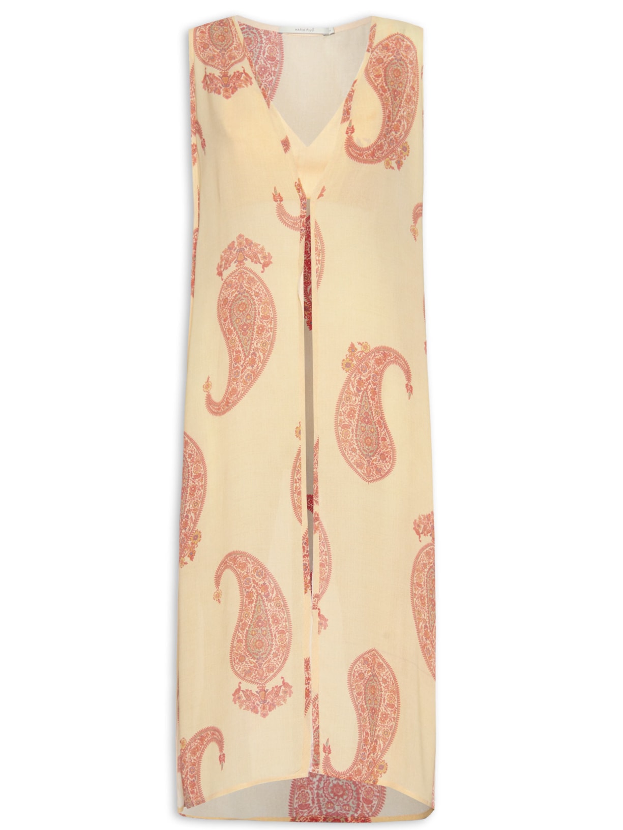 Túnica Feminina GGT Estampa Paisley Grande - Bege