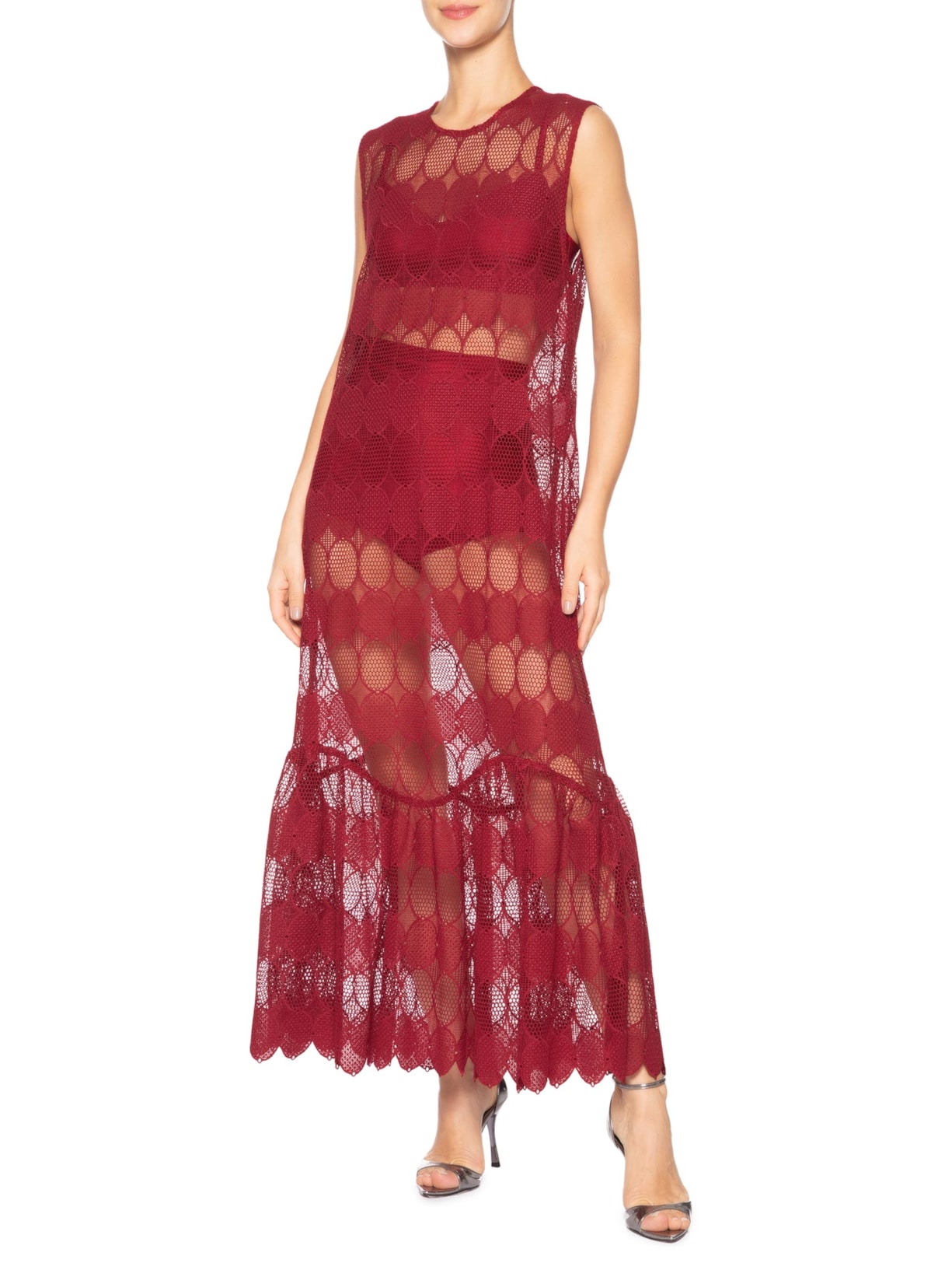 Túnica Feminina Guipire Mollet Vermelho Paula Raia