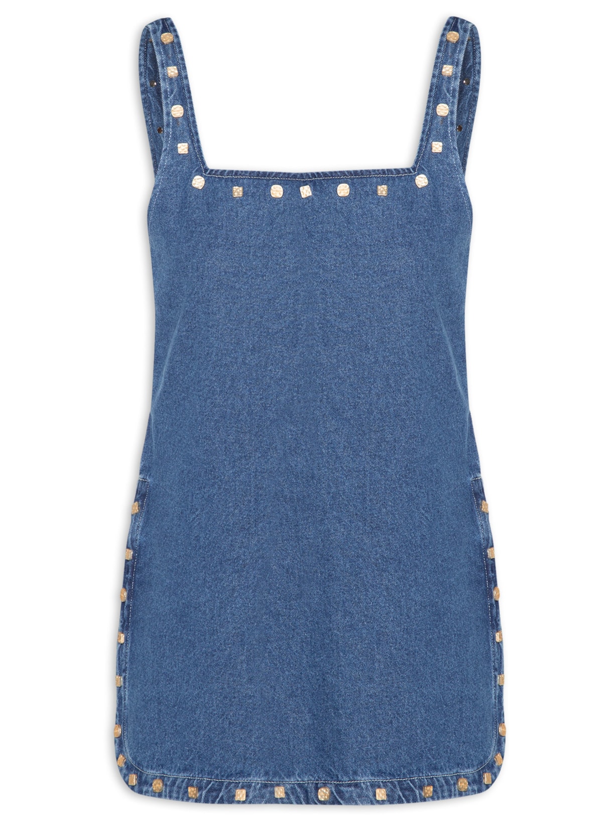 Túnica Feminina Jeans Rebites - Azul