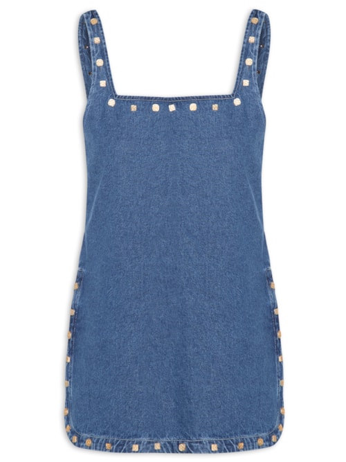 Túnica Feminina Jeans Rebites - Azul