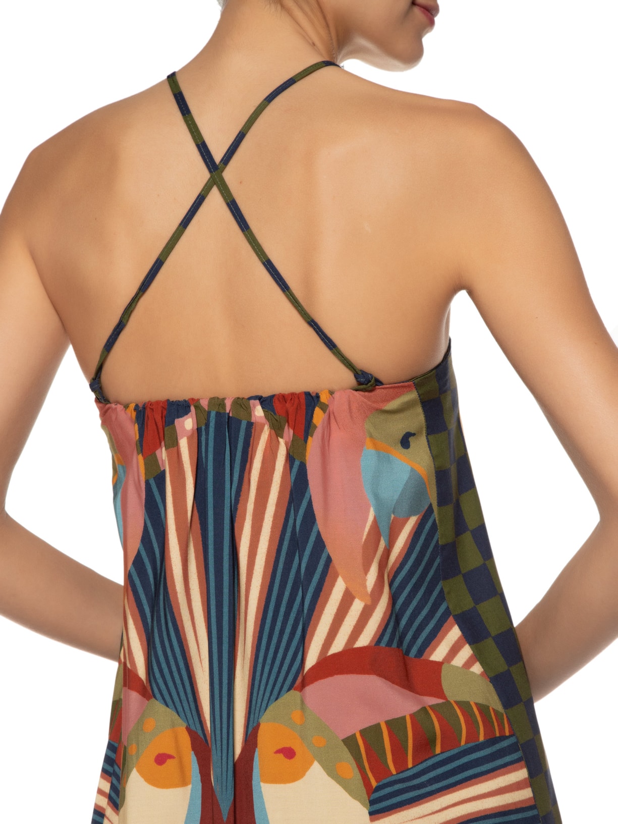 Túnica Feminina Lenço Animal Laranja Farm