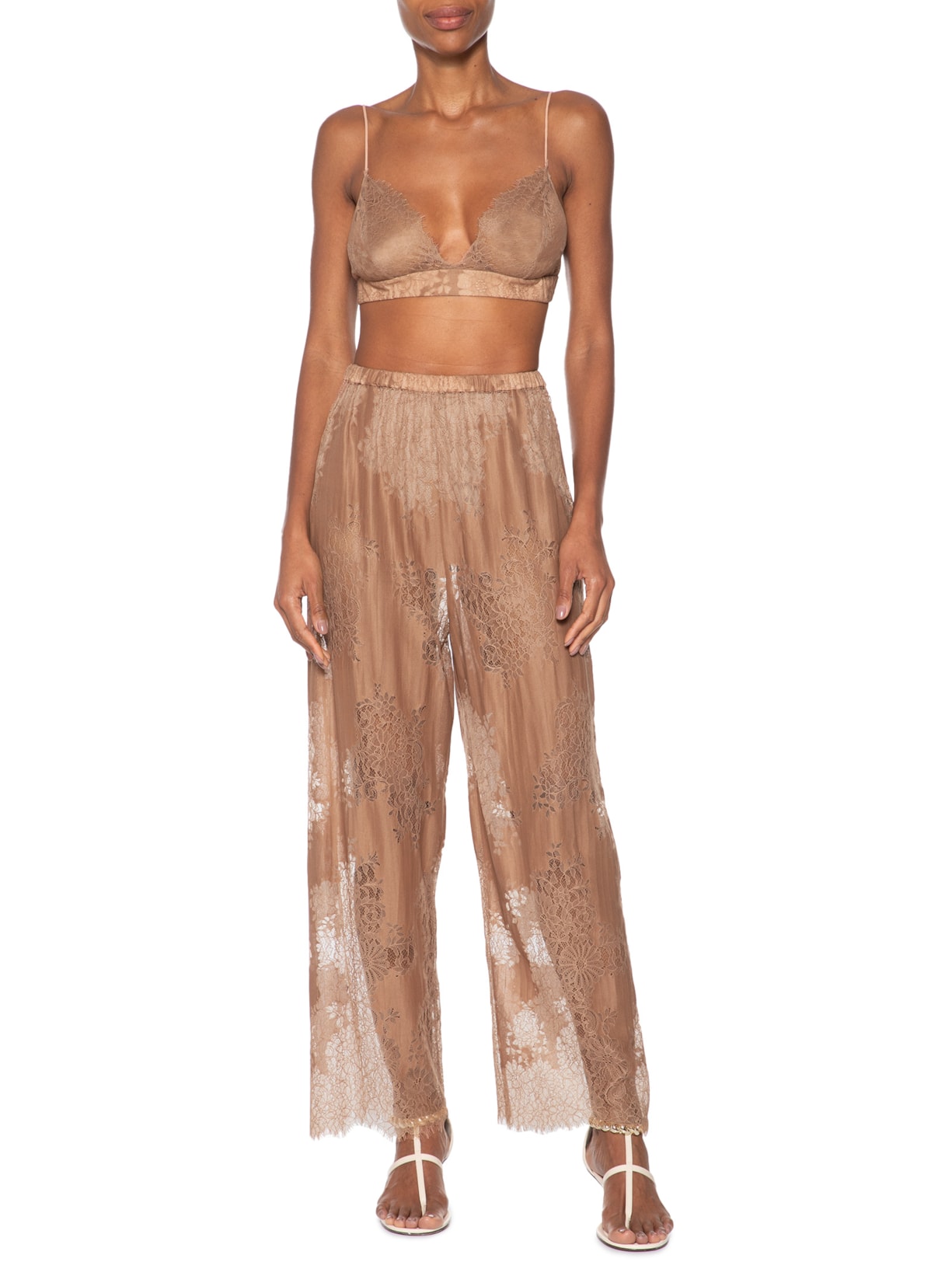 Tùnica Feminina Renda Doll Marrom Paula Raia