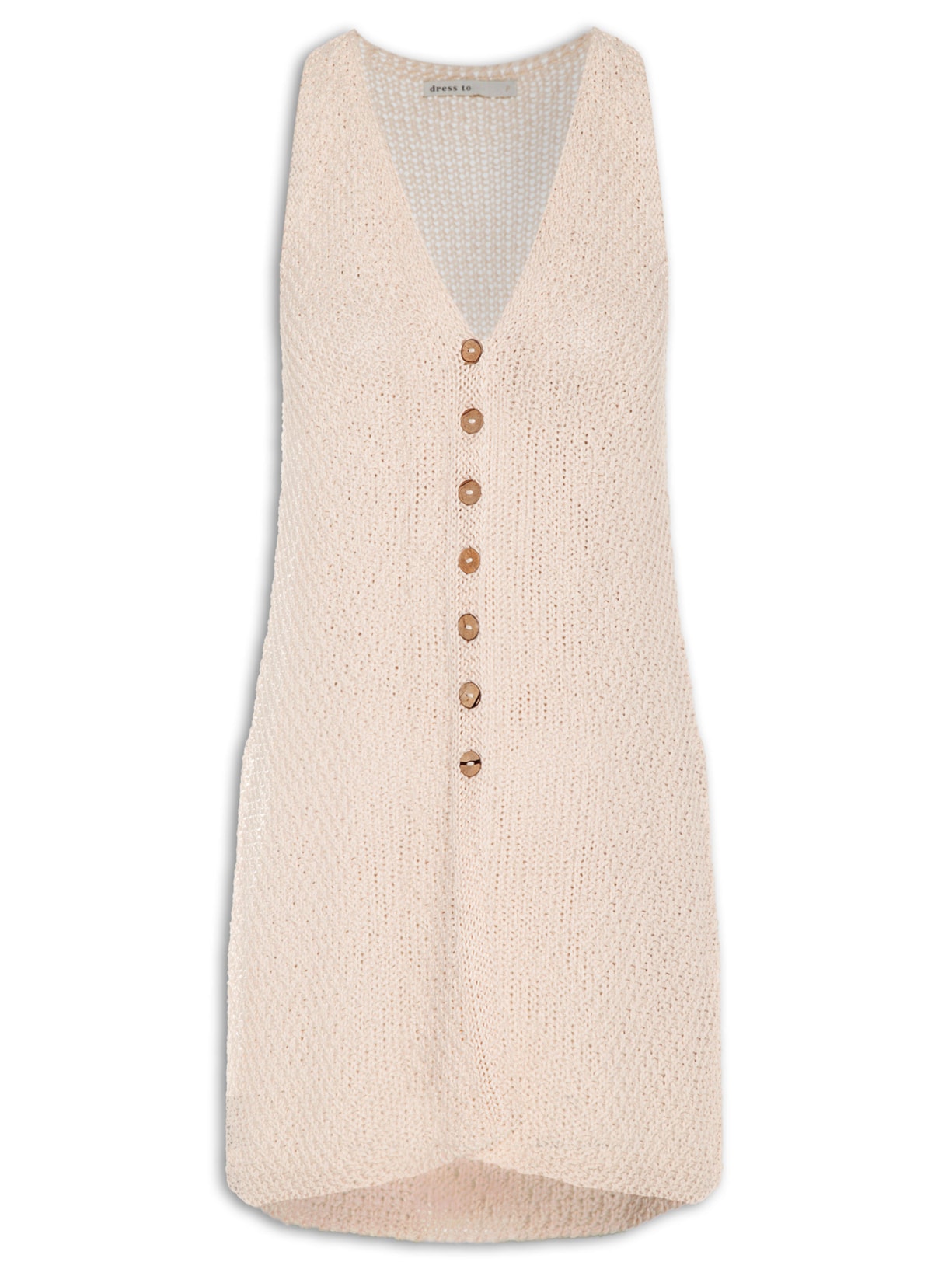 Túnica Feminina Tricot Botões - Bege