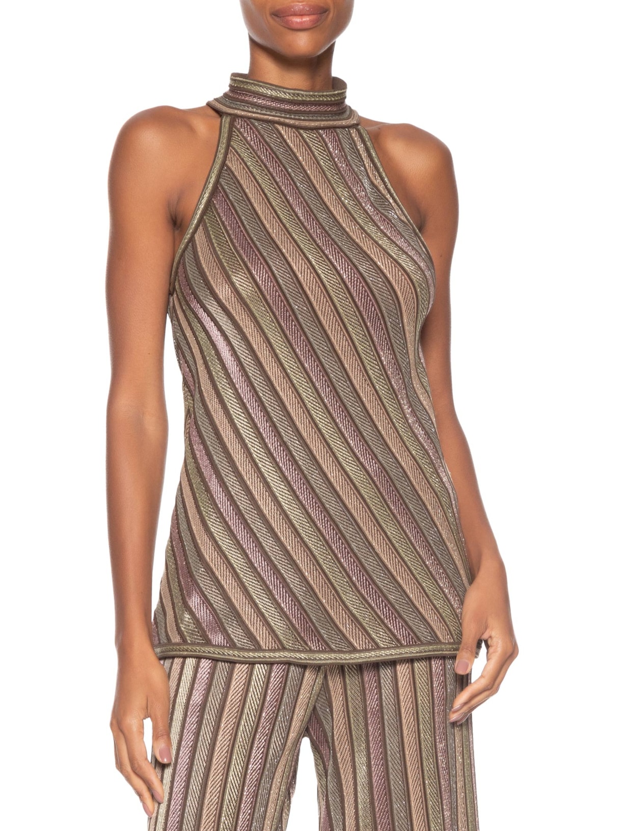 Túnica Feminina Tricot Gola Alta Multicolor Cinza Maria Filó