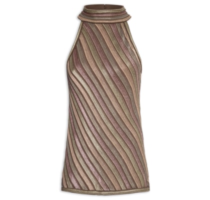 Túnica Feminina Tricot Gola Alta Multicolor - Cinza