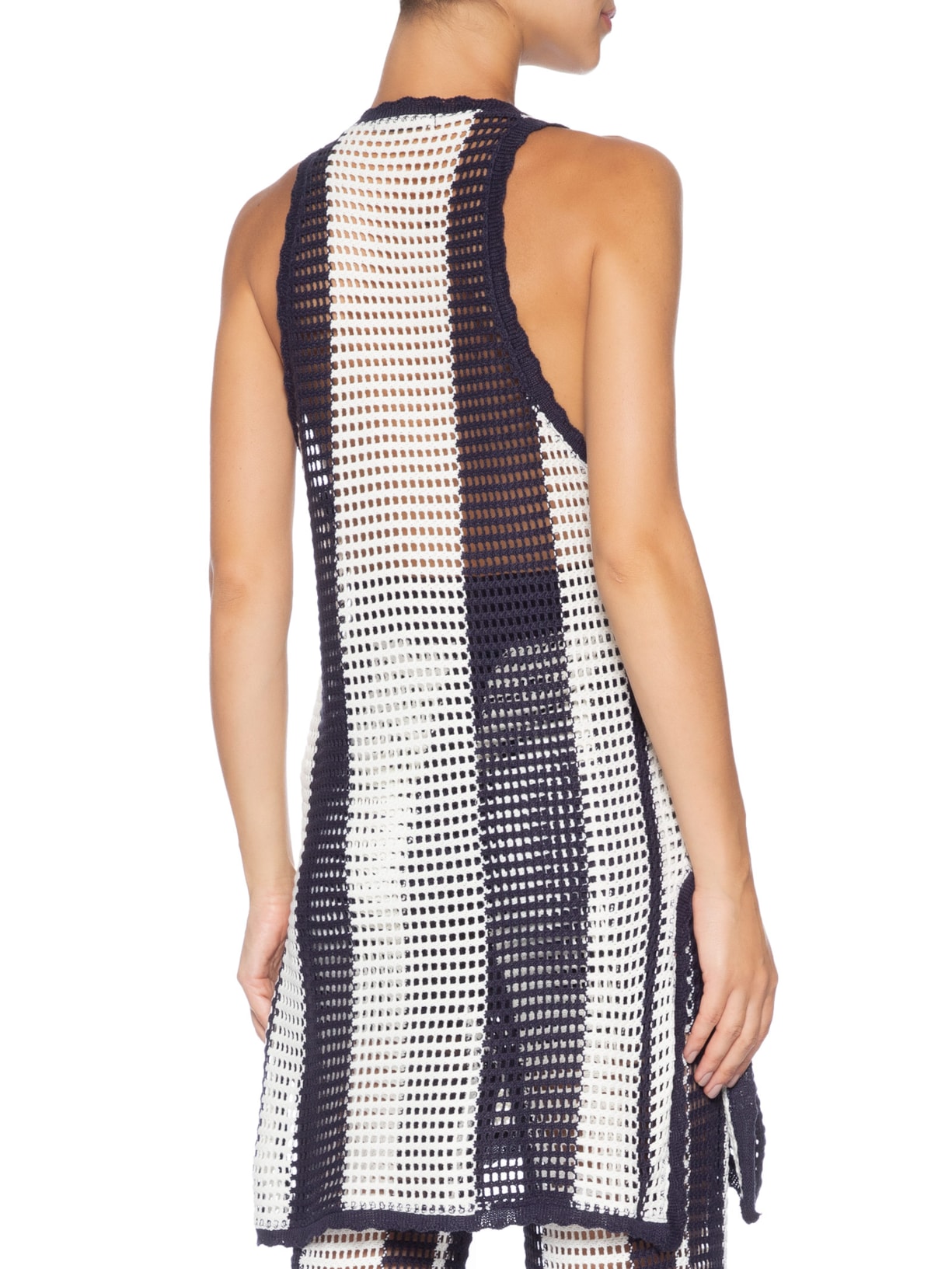 Túnica Feminina Tricot Listra Náutica Azul Dress To