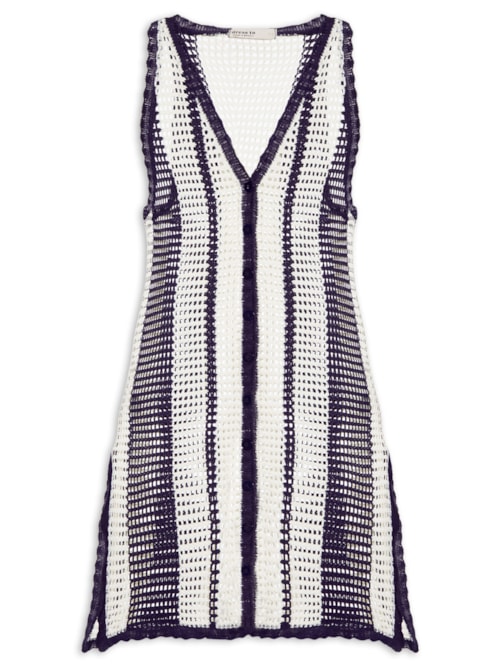 Túnica Feminina Tricot Listra Náutica – Azul