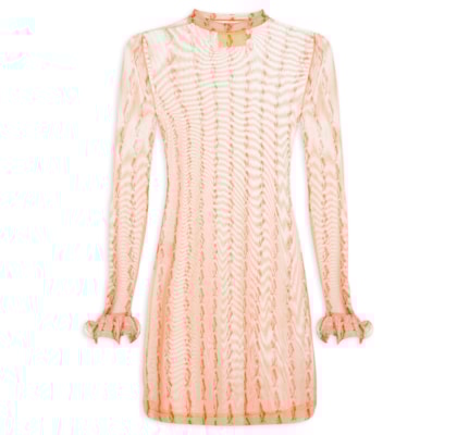 Túnica Feminina Tule Estampa Cardume - Rosa