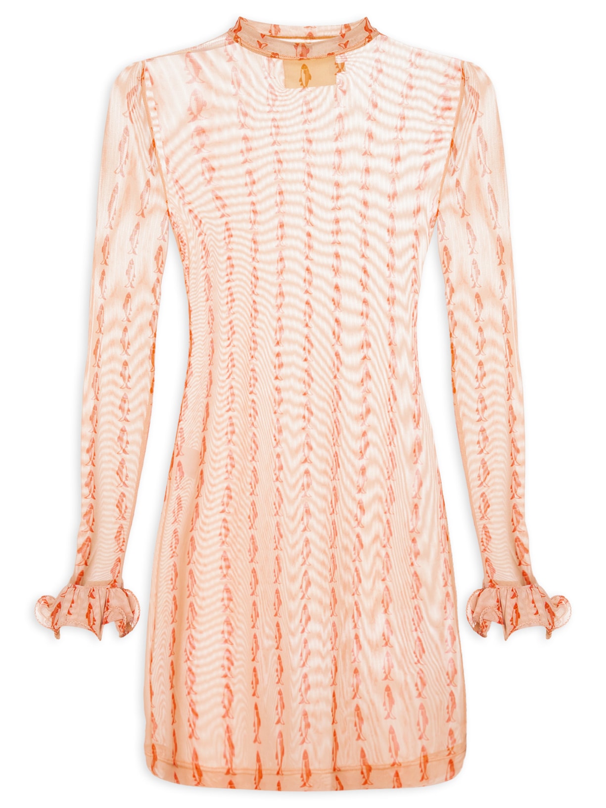 Túnica Feminina Tule Estampa Cardume - Rosa