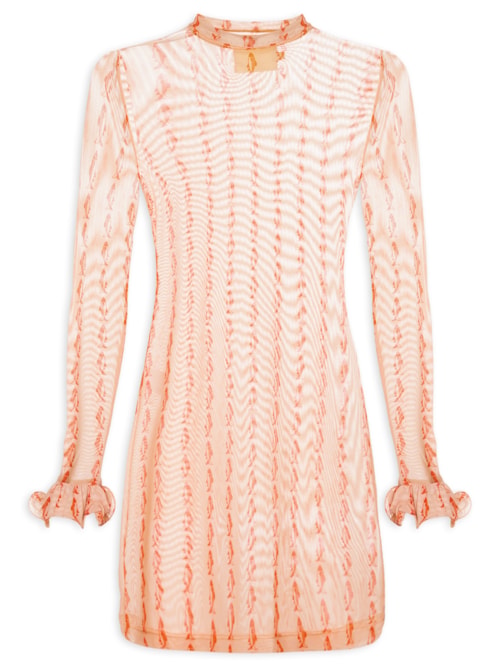 Túnica Feminina Tule Estampa Cardume - Rosa