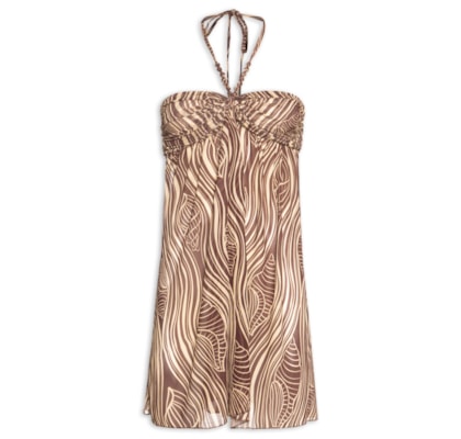 Túnica Feminina Tule Estampa Som Do Mar - Marrom