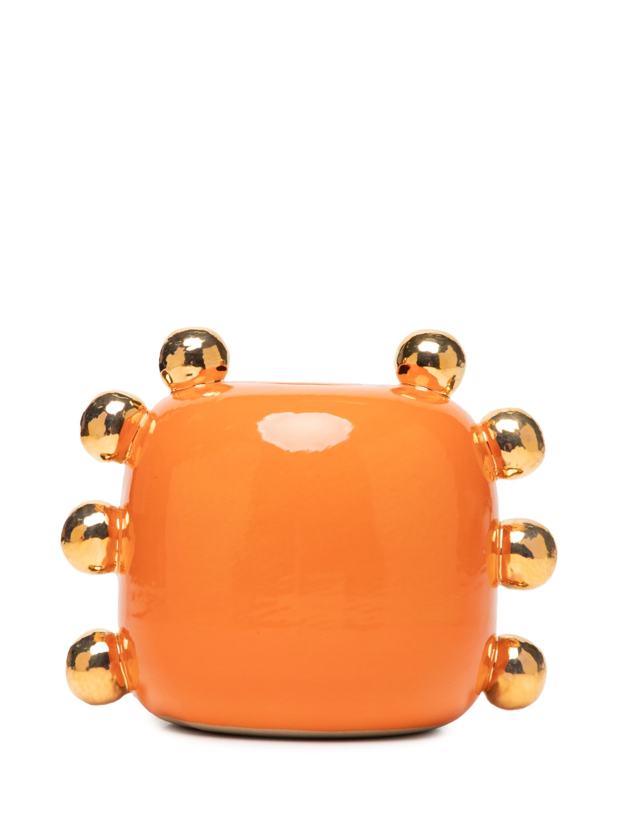 Vaso Ana Laranja Com Ouro Amarelo P - Laranja