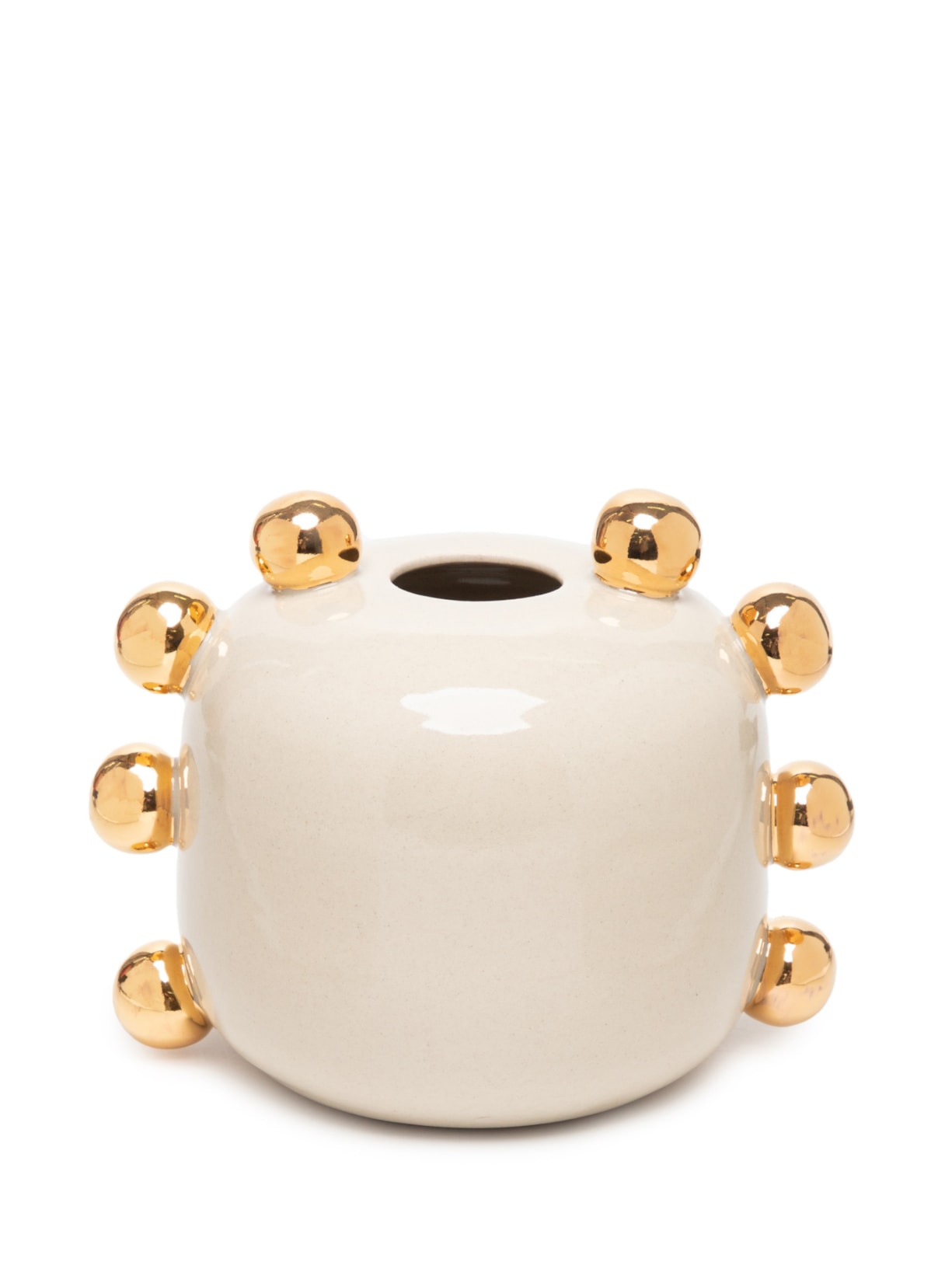 Vaso Ana Nude Com Ouro P Bege Marô Antunes