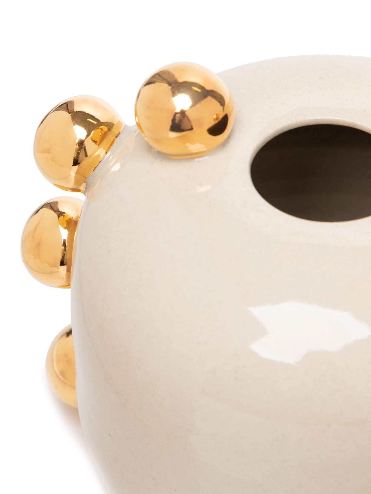 Vaso Ana Nude Com Ouro P Bege Marô Antunes