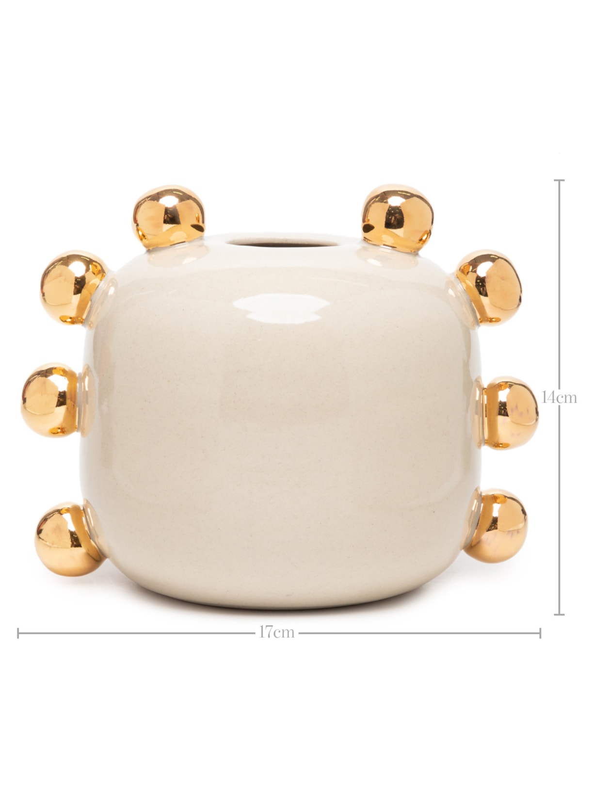 Vaso Ana Nude Com Ouro P Bege Marô Antunes