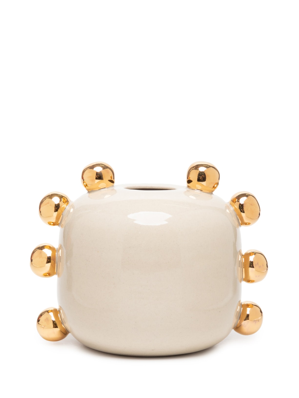 Vaso Ana Nude Com Ouro P Bege Marô Antunes