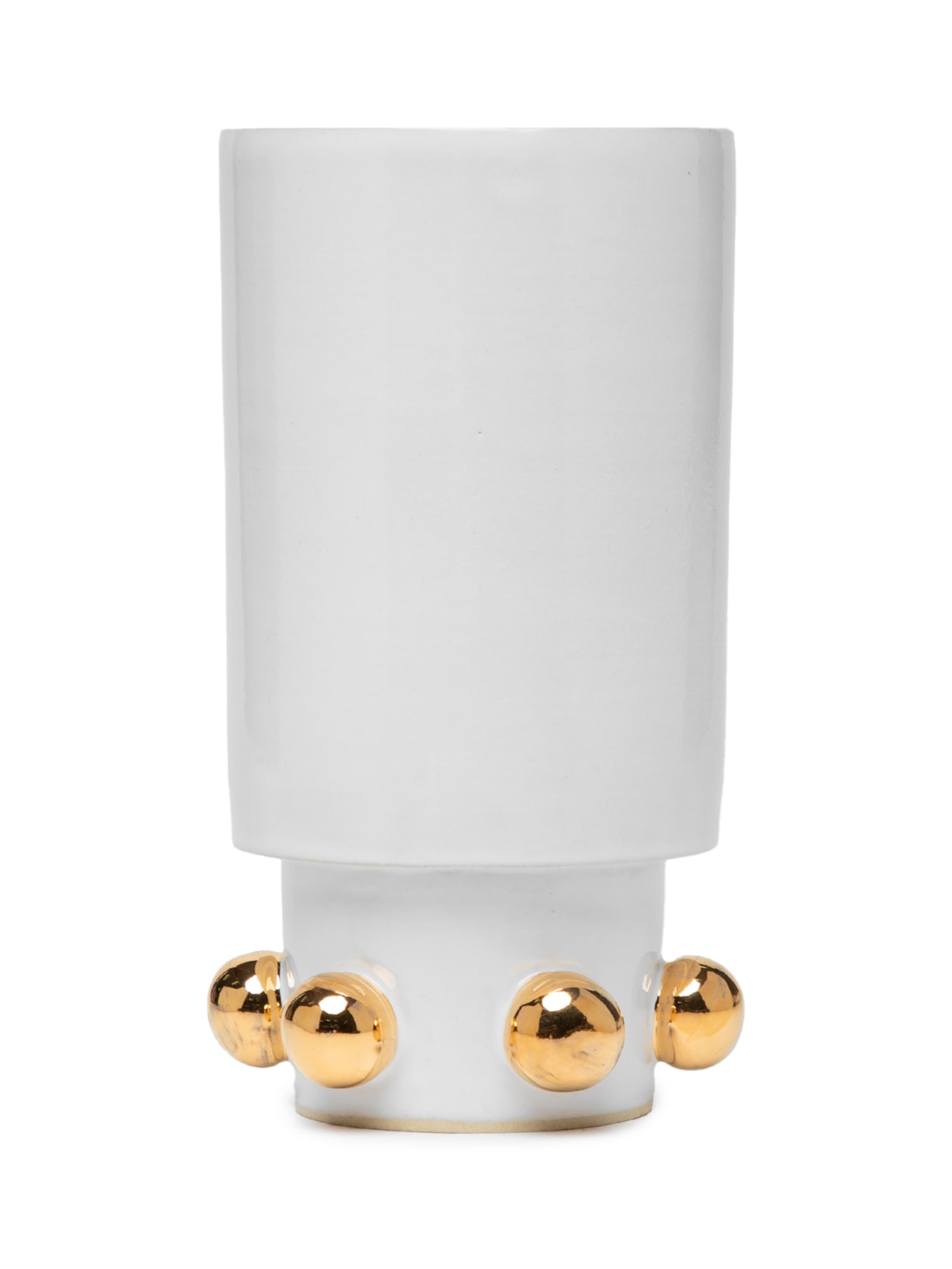 Vaso Bru Branco Com Amarelo - Branco