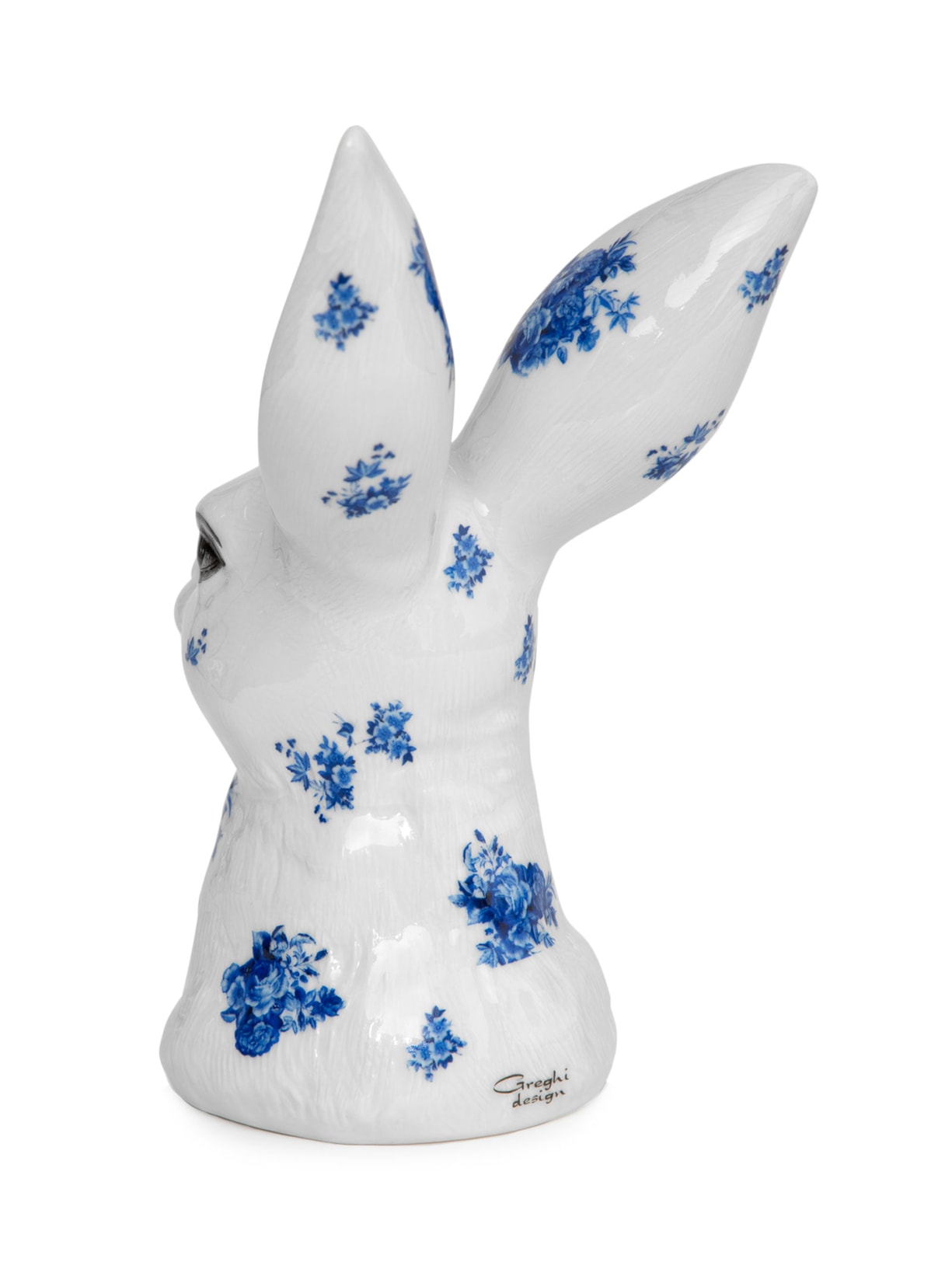 Vaso Coelho Floral Em Porcelana Branco Greghi Design