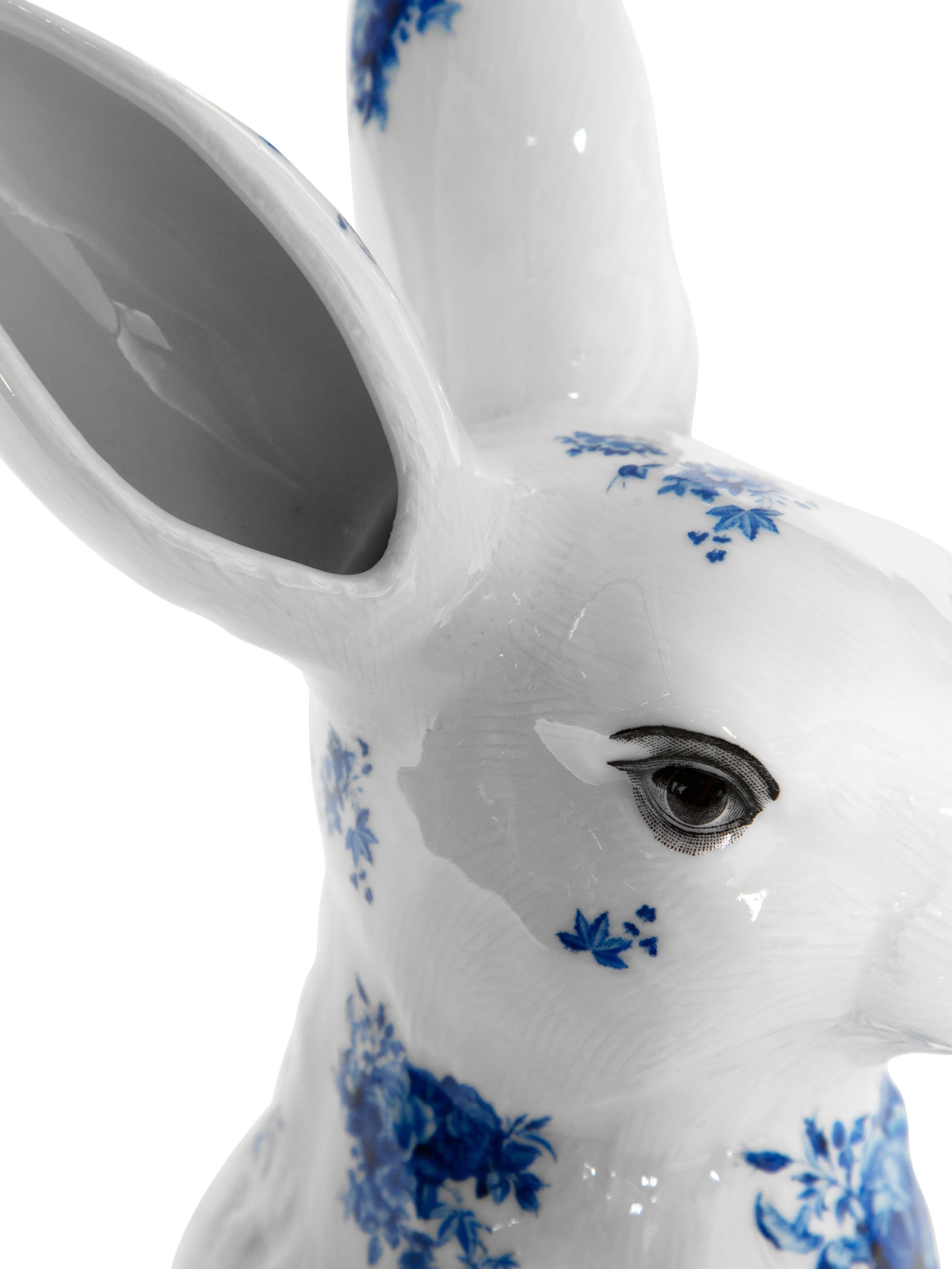 Vaso Coelho Floral Em Porcelana Branco Greghi Design