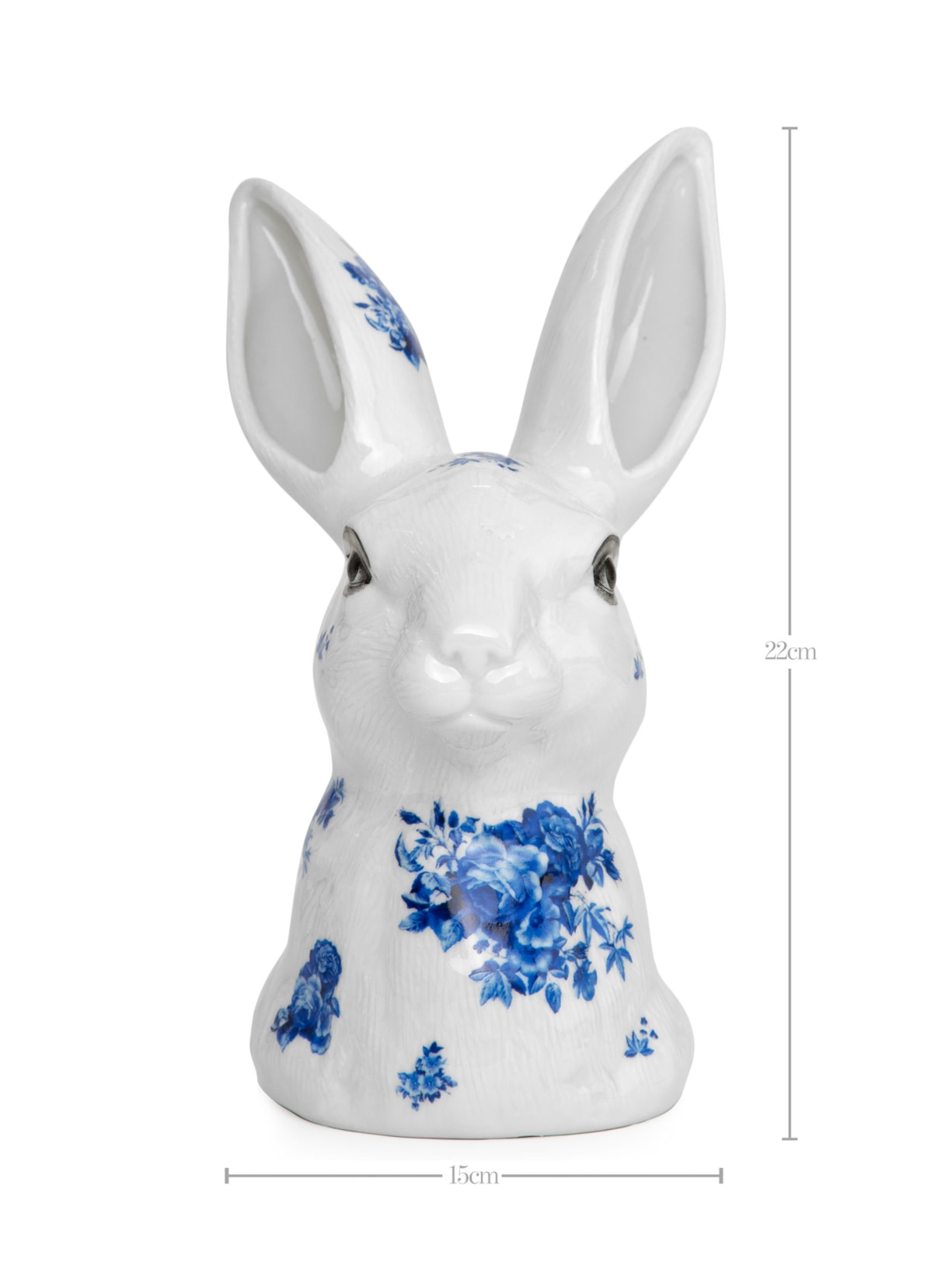 Vaso Coelho Floral Em Porcelana Branco Greghi Design